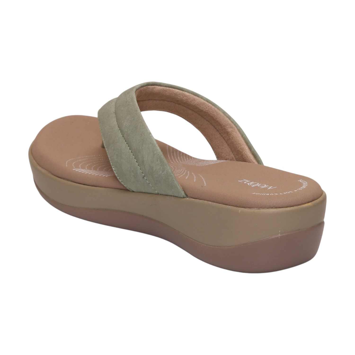 Women Green Casual Flat Thong