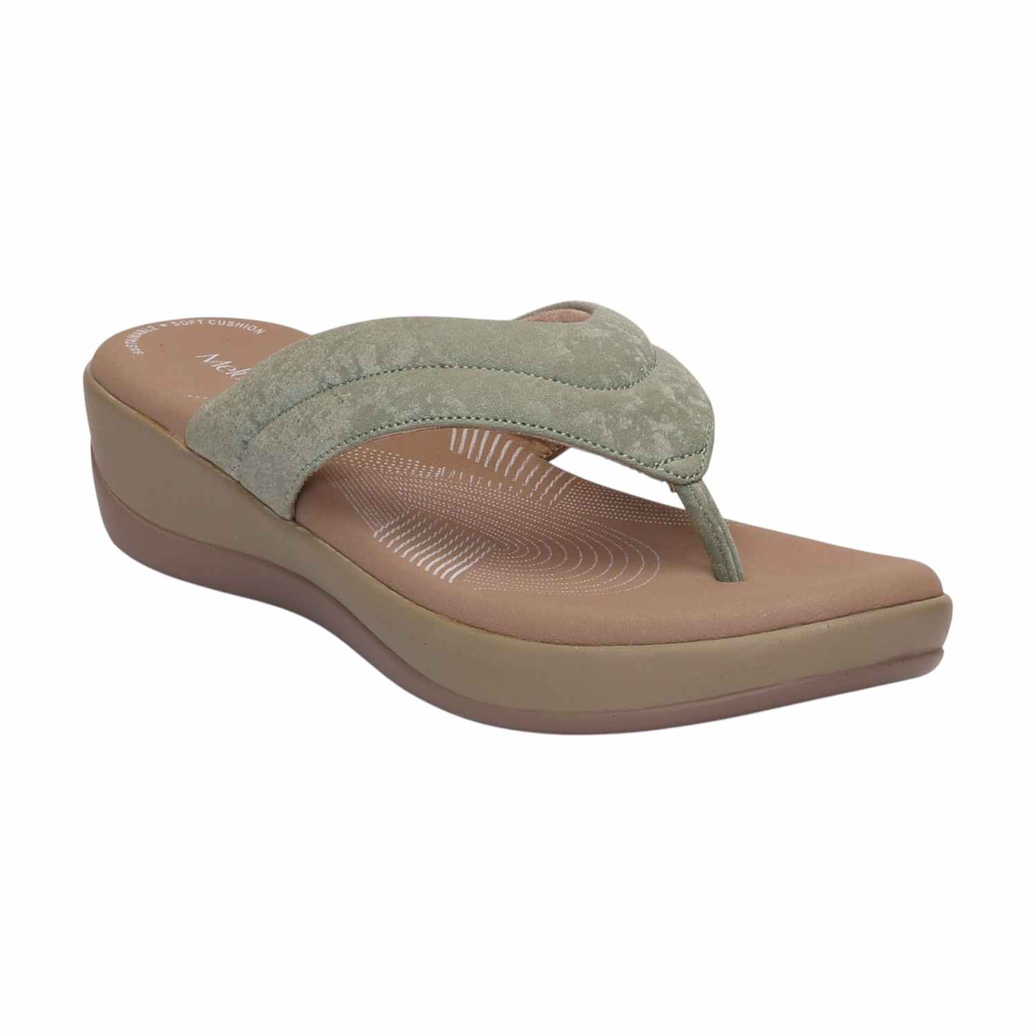 Women Green Casual Flat Thong