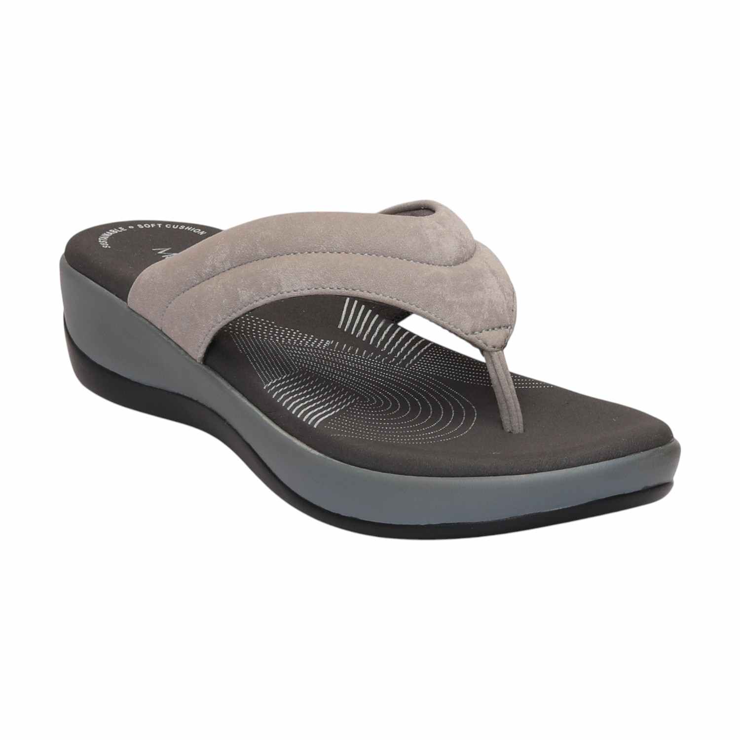 Women Grey Casual Flat Thong