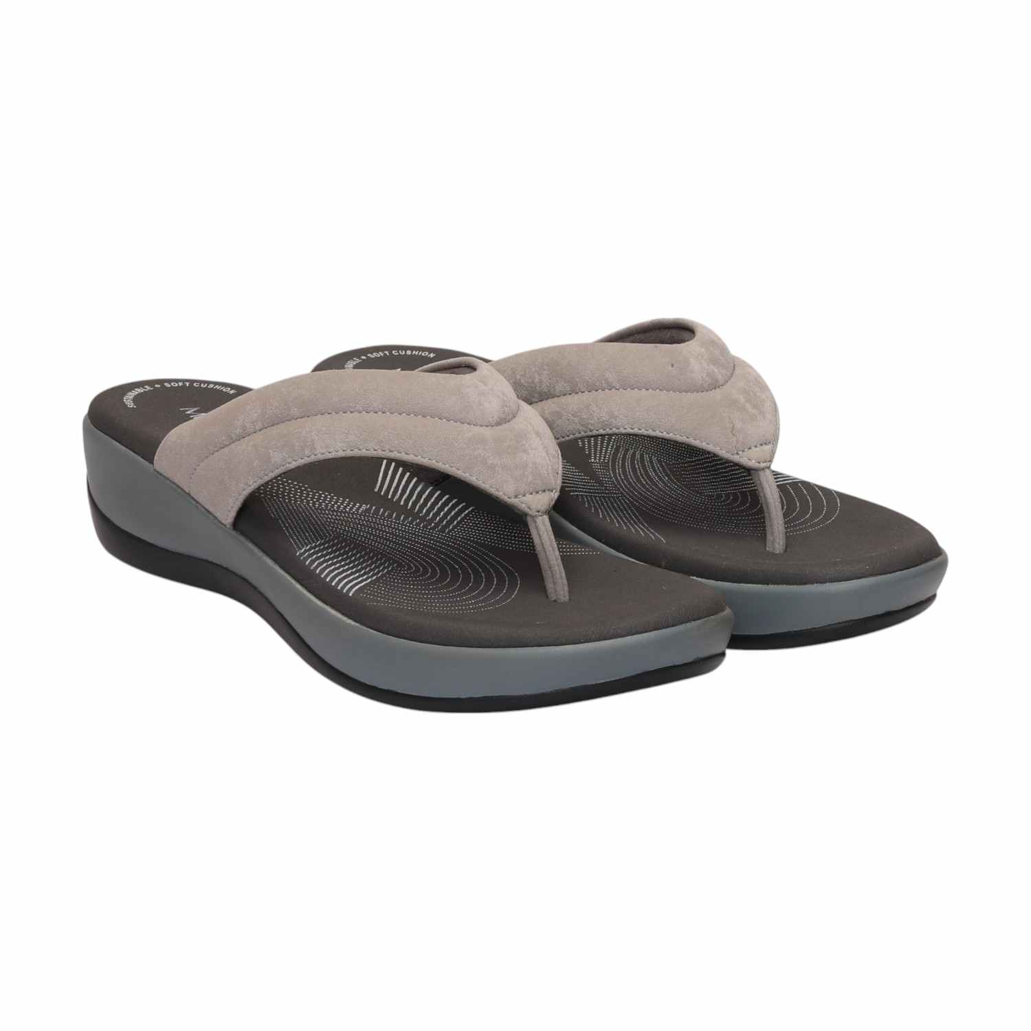 Women Grey Casual Flat Thong