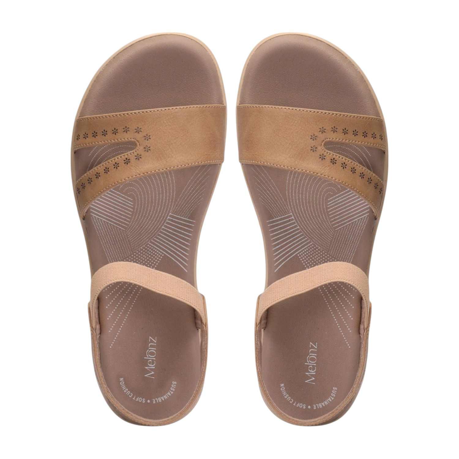 Women Beige Sandals Casual Flat