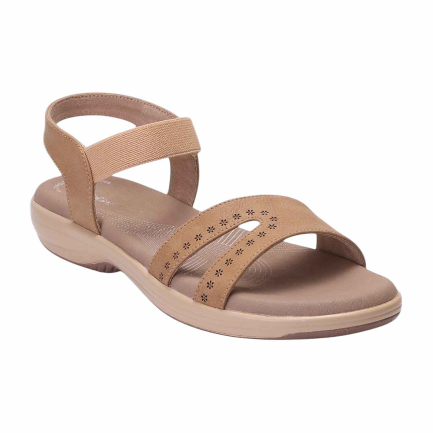 Women Beige Sandals Casual Flat