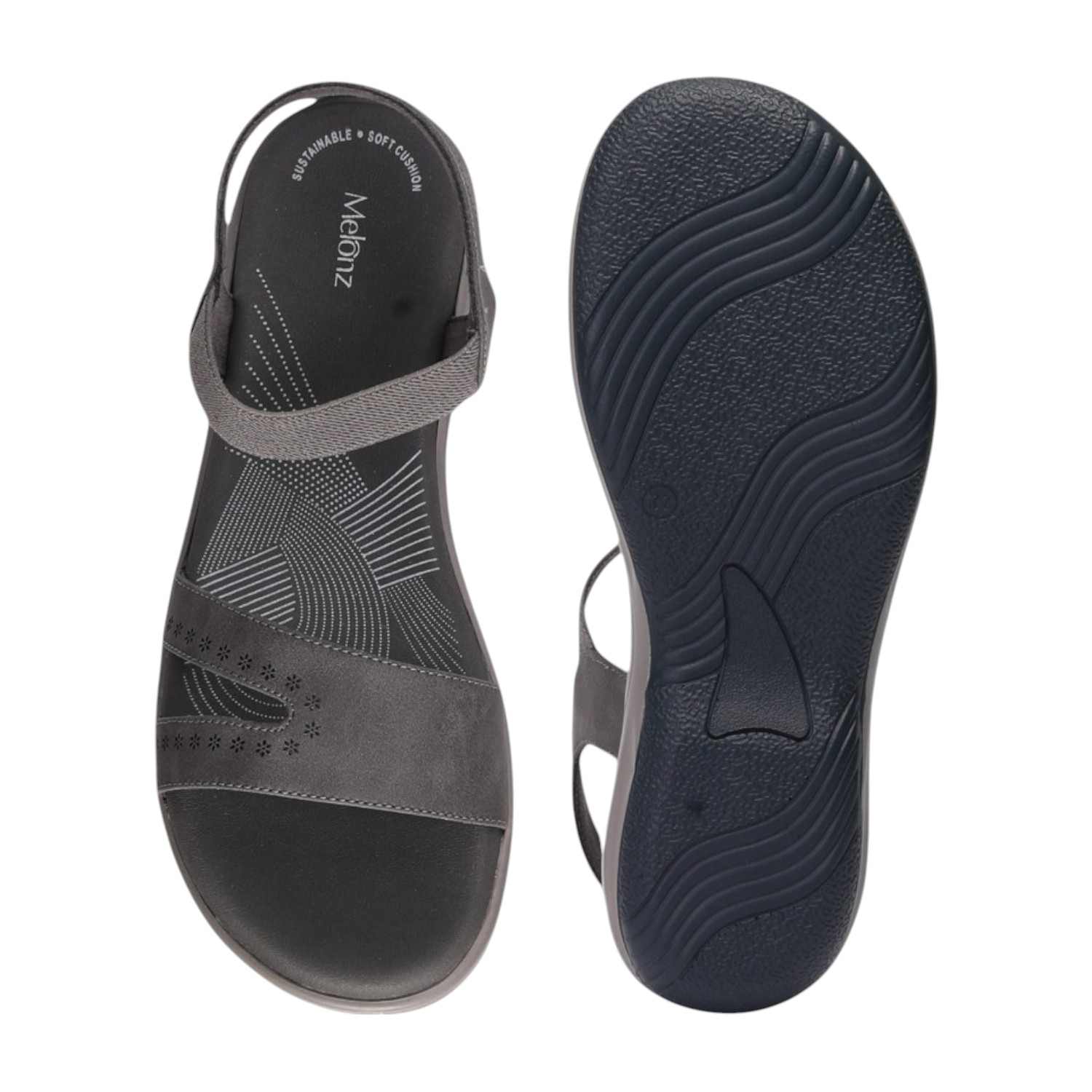 Women Navy/Grey Sandals Casual Flat