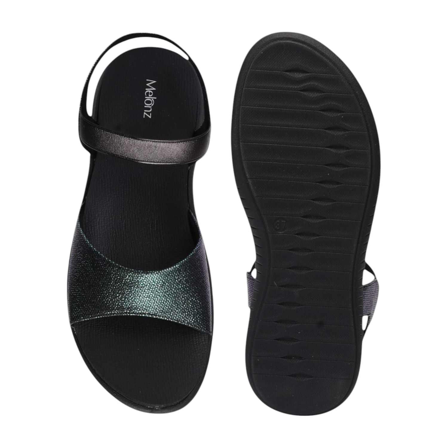 Women Black Sandals Casual Flat