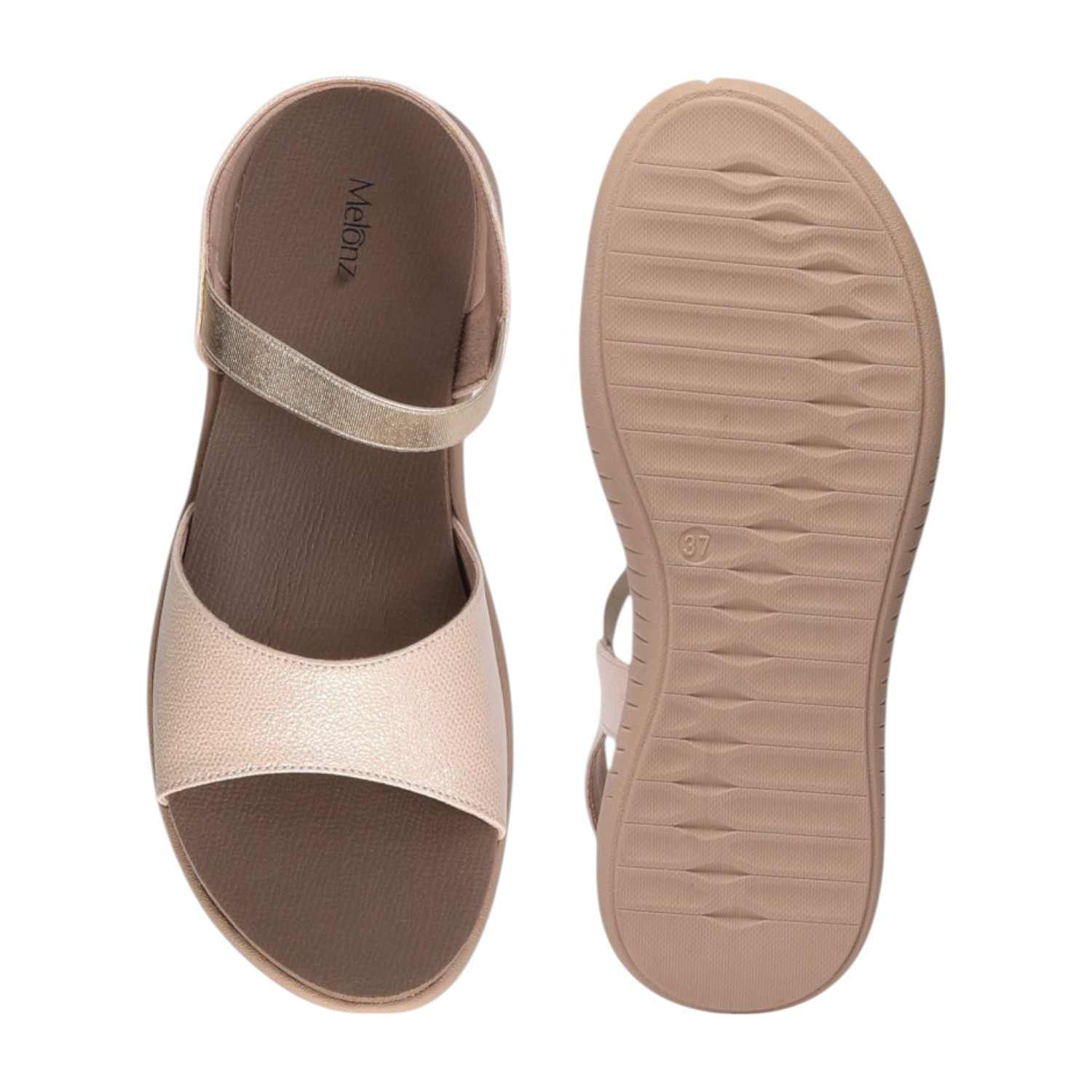 Women Cream Sandals Casual Flat