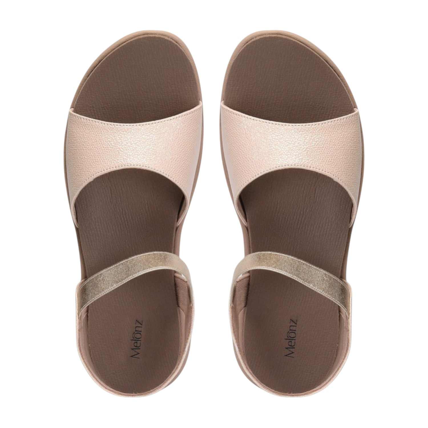 Women Cream Sandals Casual Flat