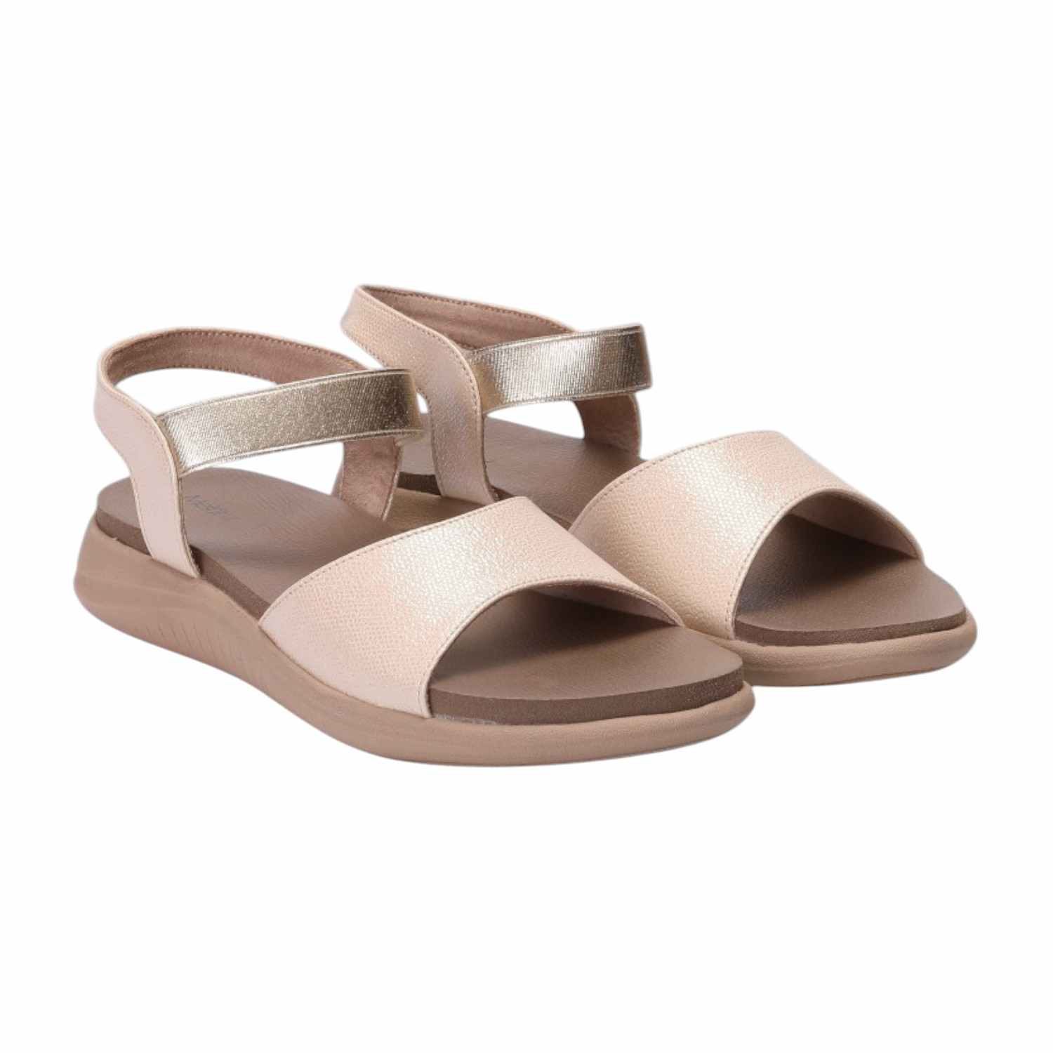 Women Cream Sandals Casual Flat