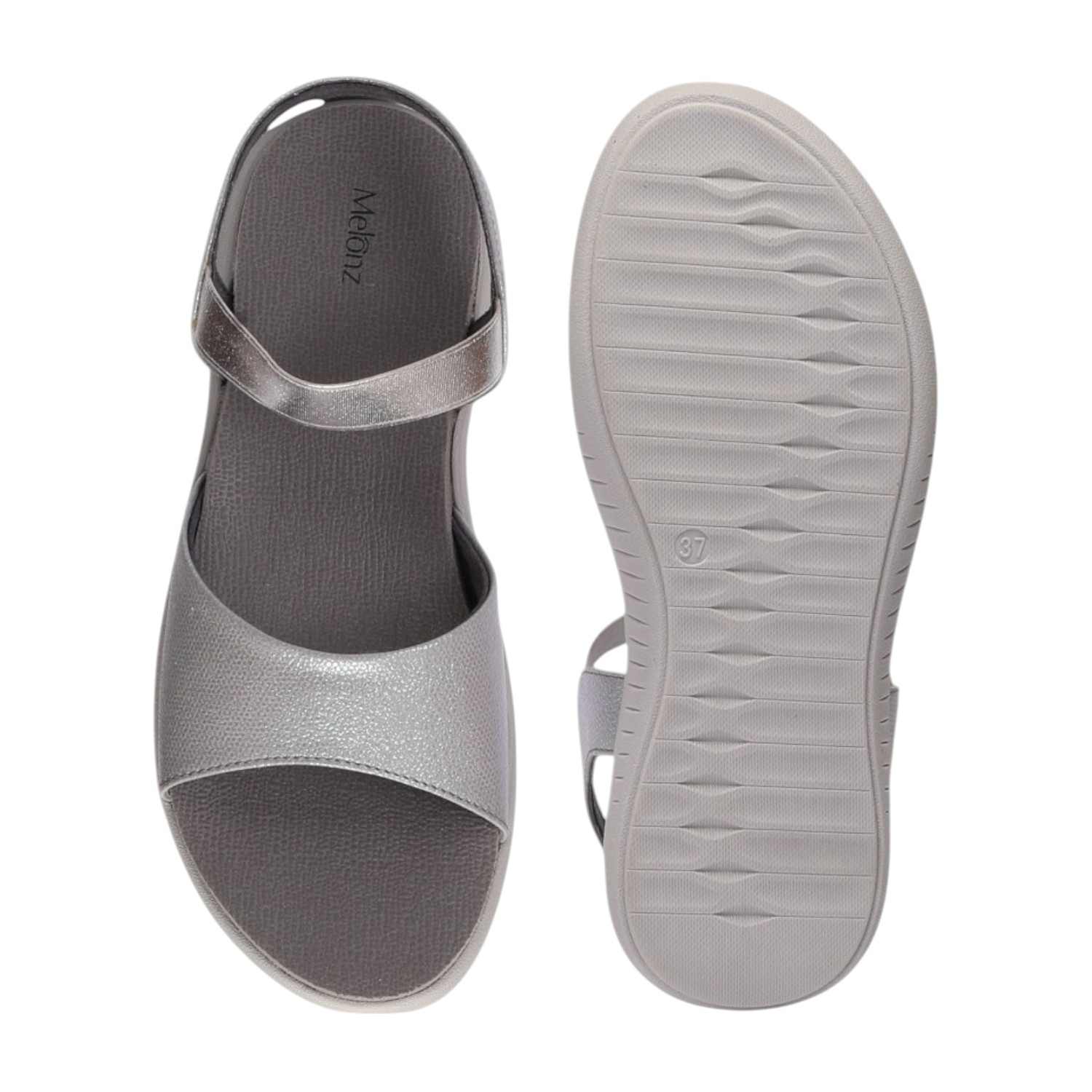 Women Grey Sandals Casual Flat