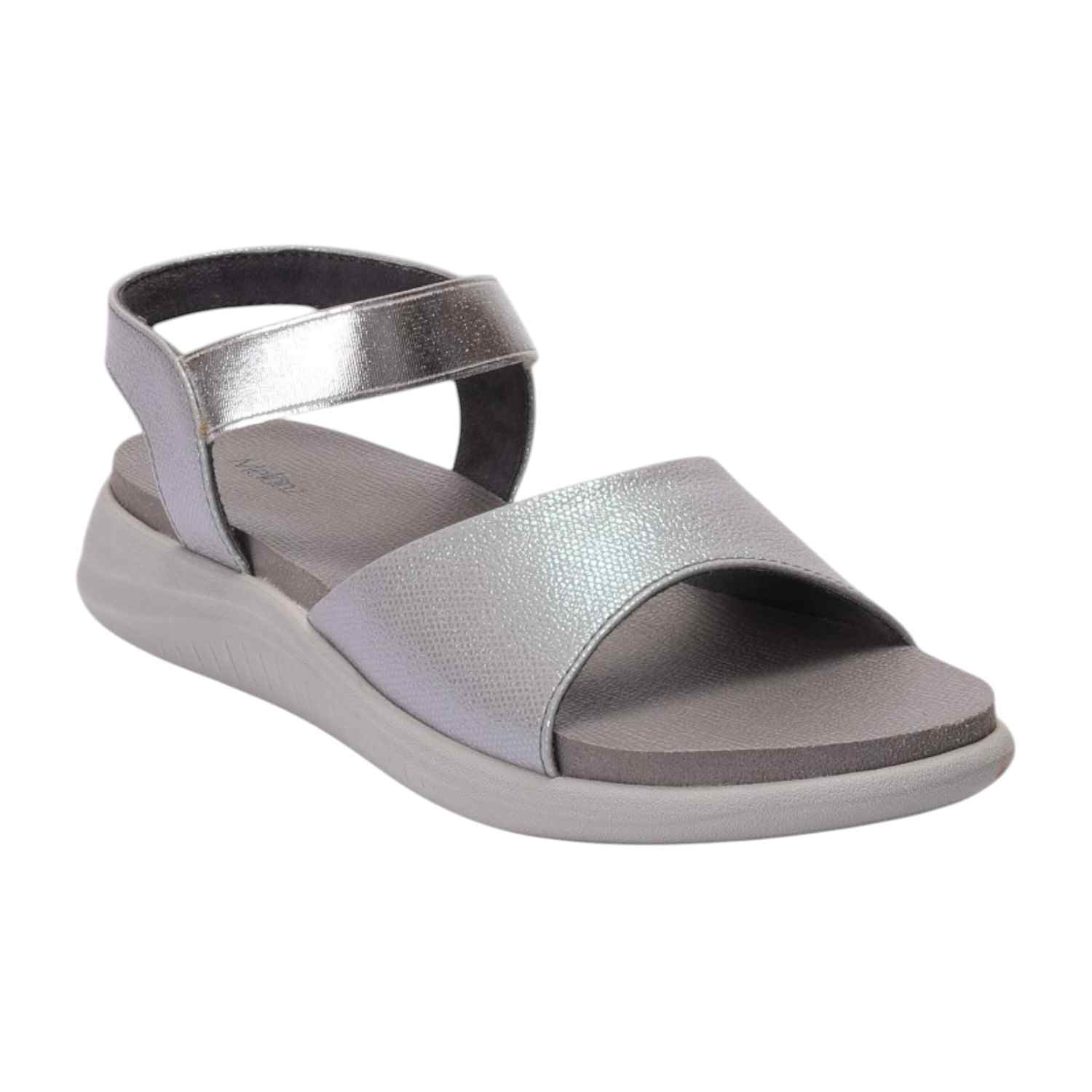 Women Grey Sandals Casual Flat