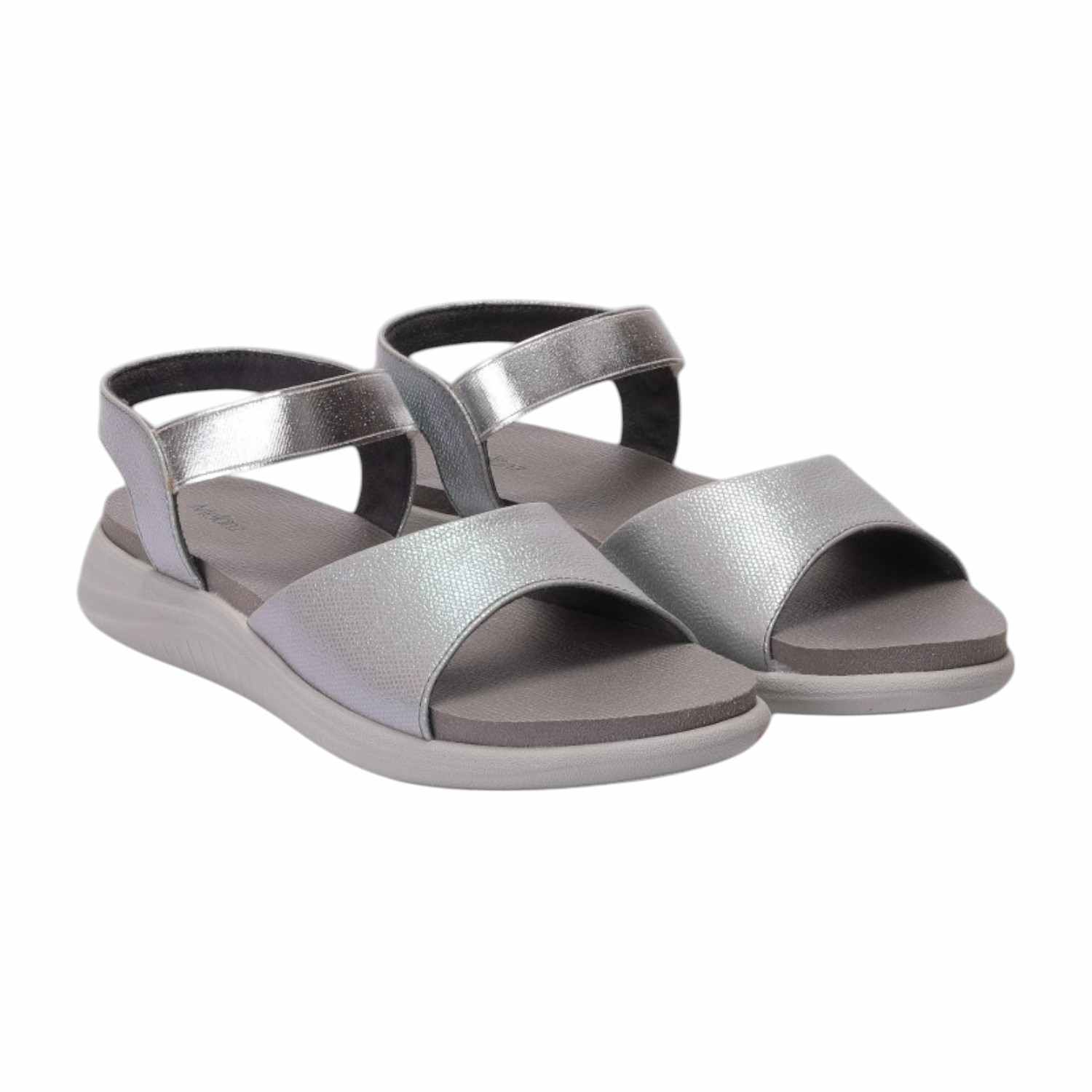 Women Grey Sandals Casual Flat