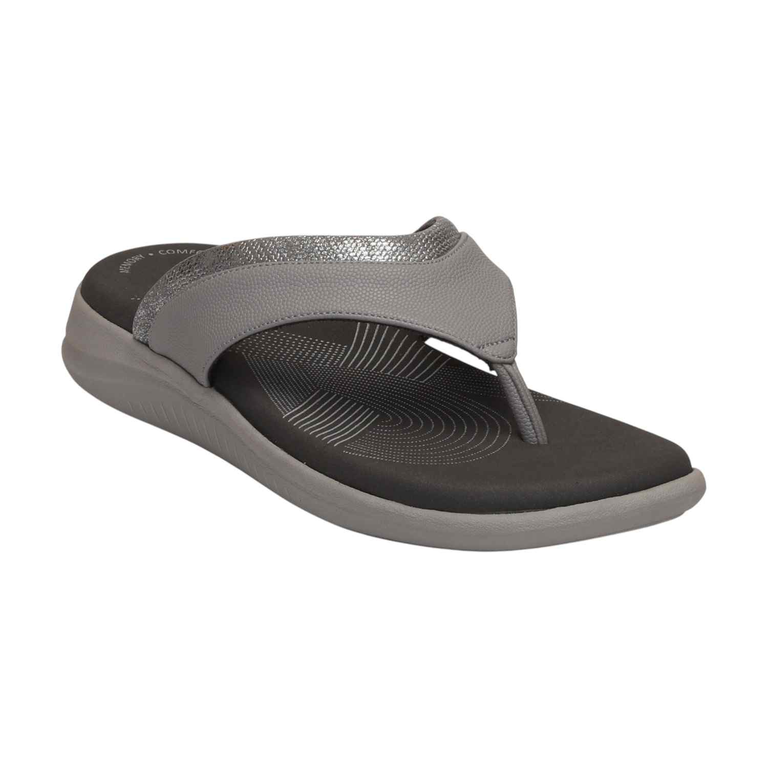Women Dark Grey Thong Fashion Flat