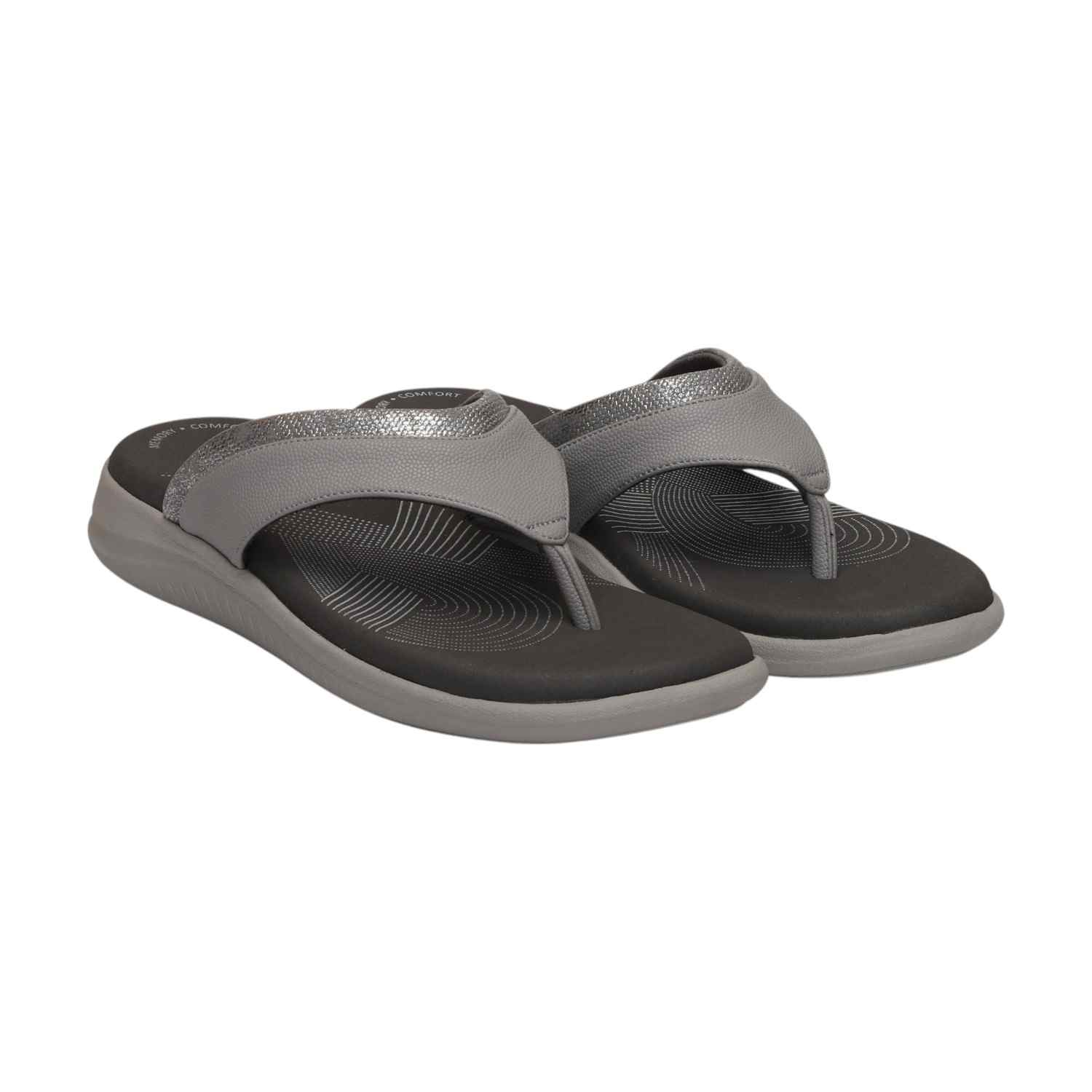 Women Dark Grey Thong Fashion Flat