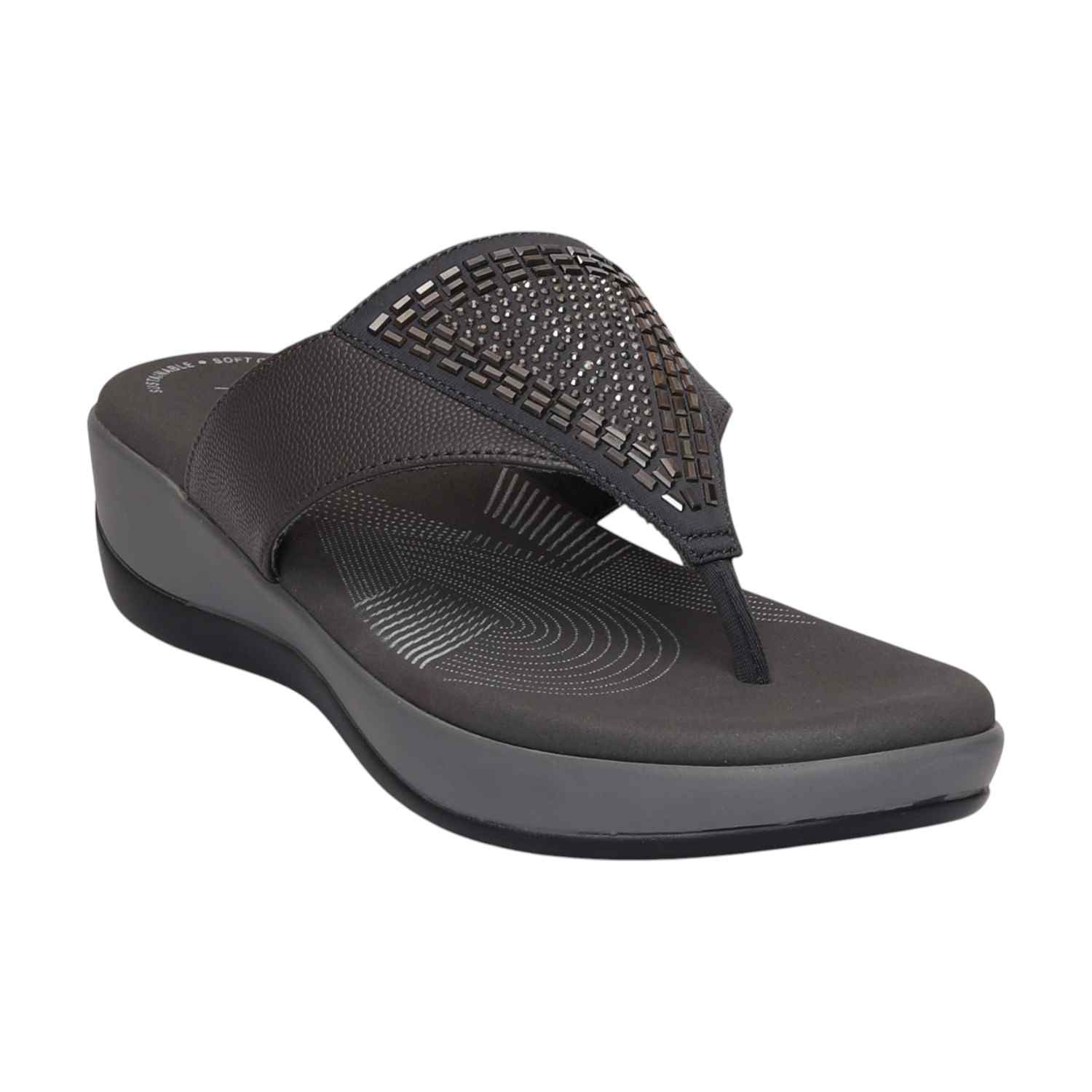 Women Gunmetal Wedges Casual Flat