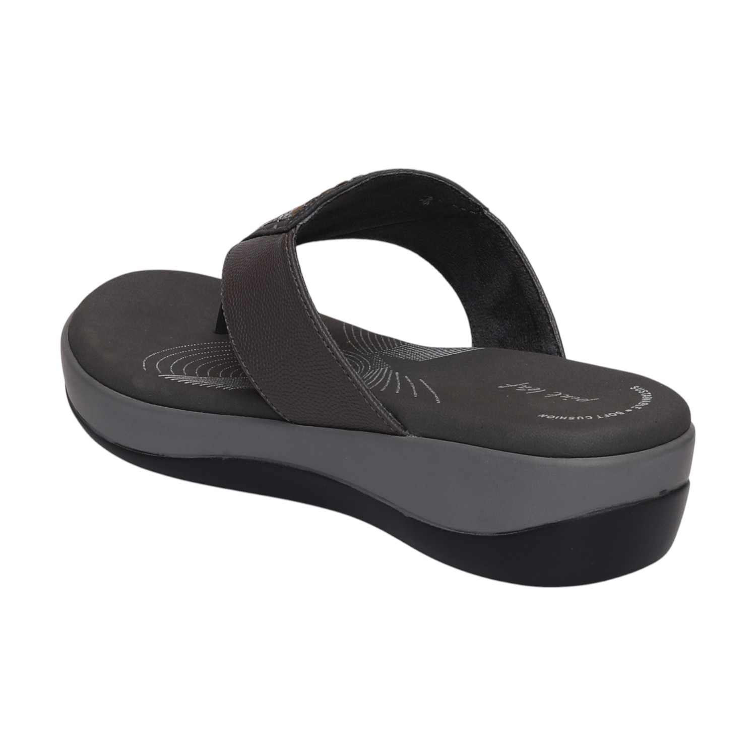 Women Gunmetal Wedges Casual Flat