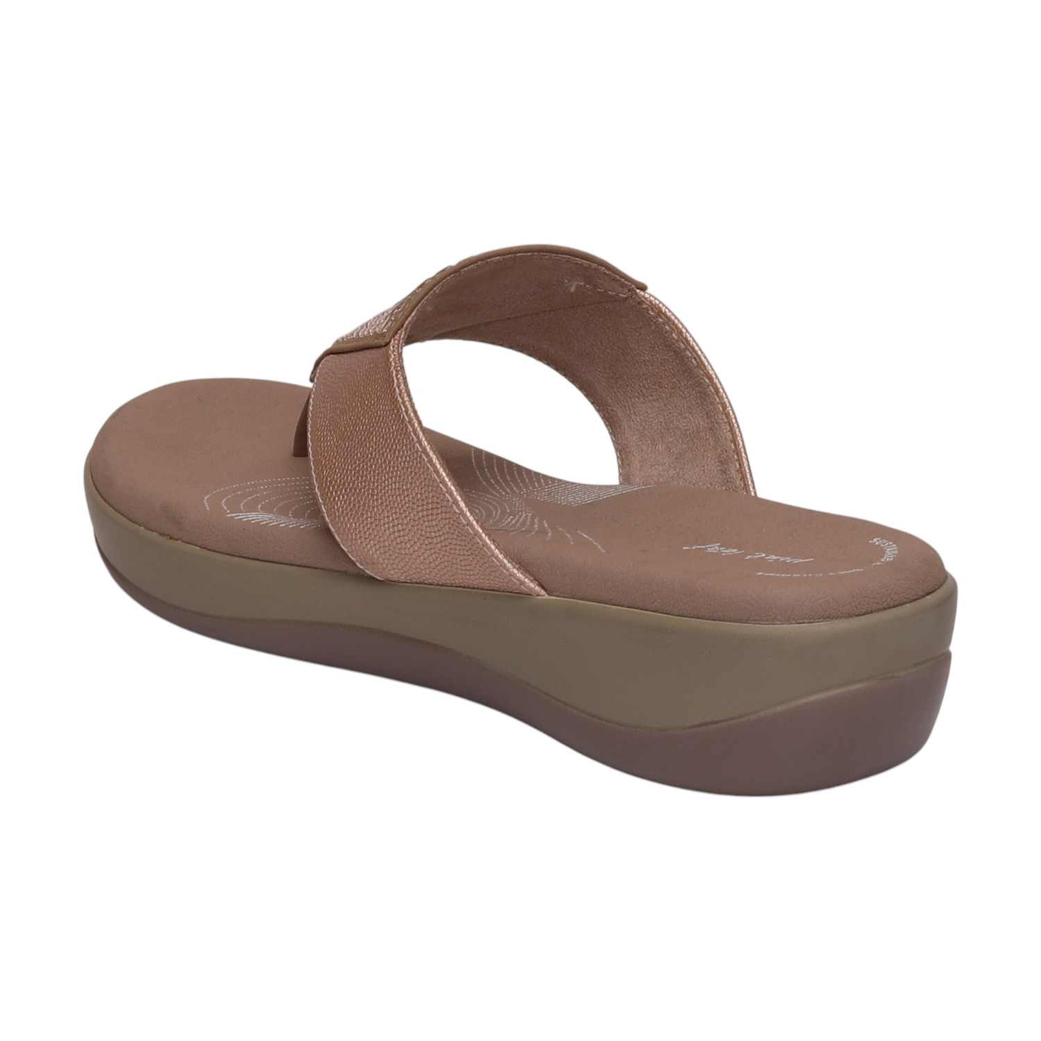 Women Rose Gold Wedges Casual Flat