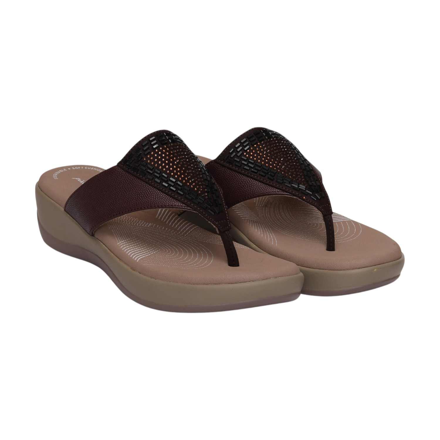 Women Wine Wedges Casual Flat
