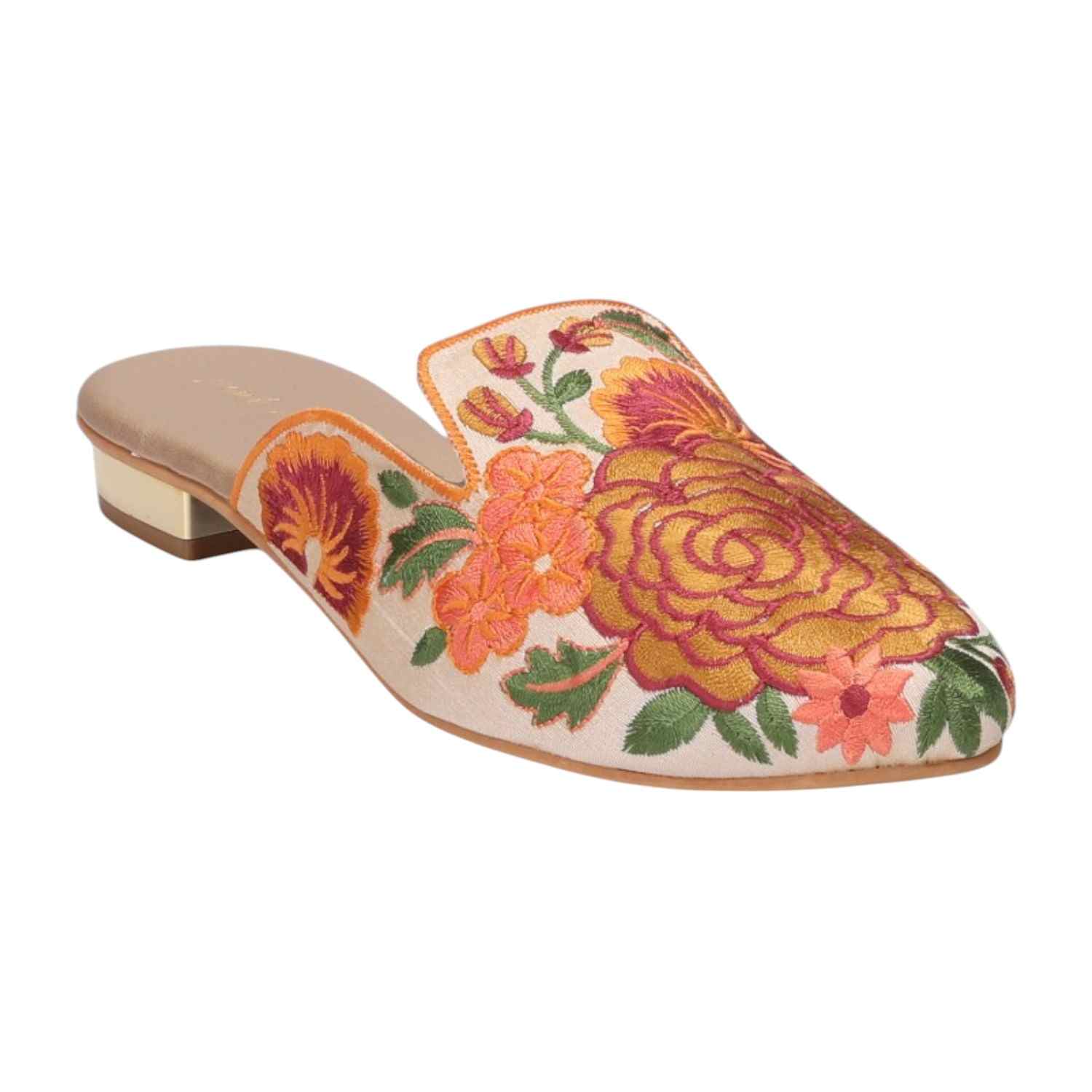 Women Gold Casual Mule