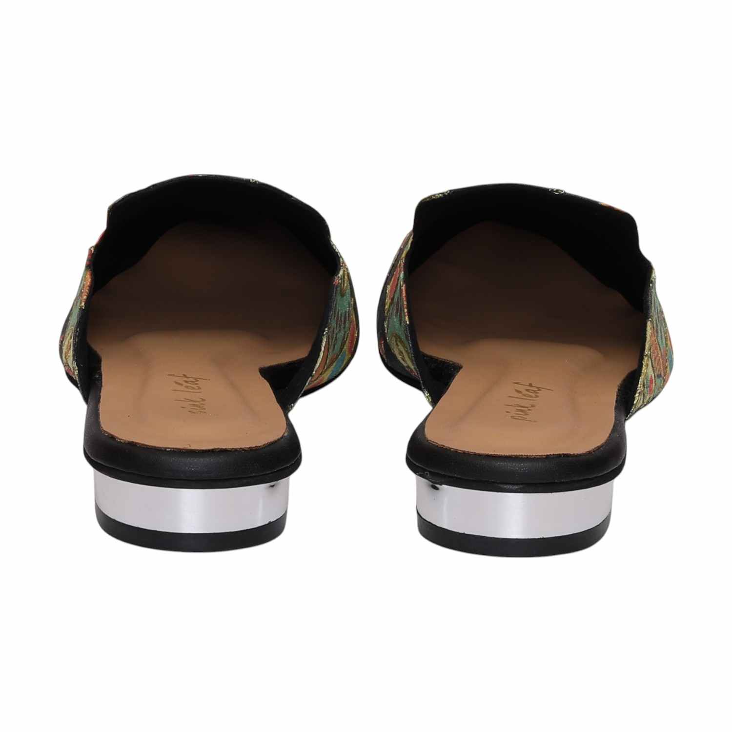 Women Indie Black Printed Mule