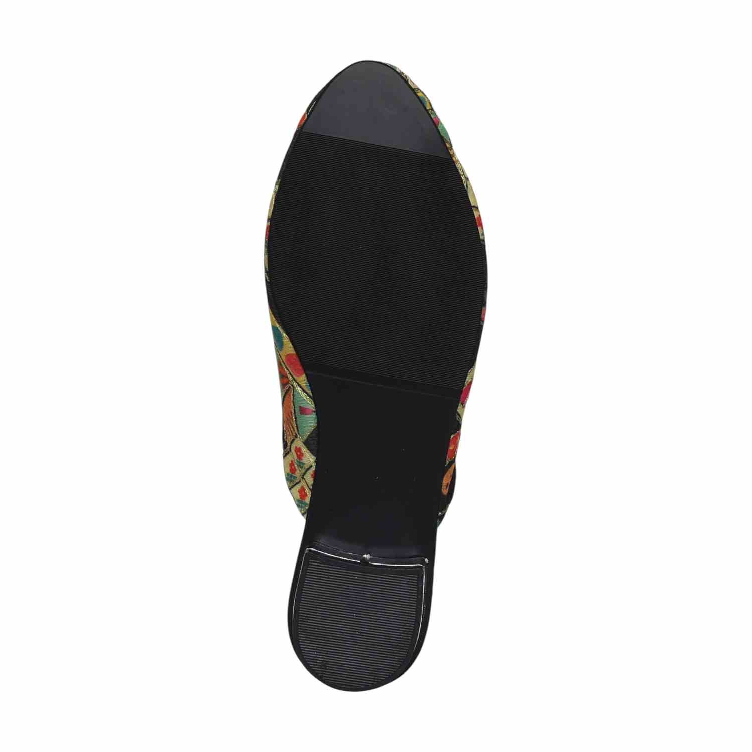 Women Indie Black Printed Mule