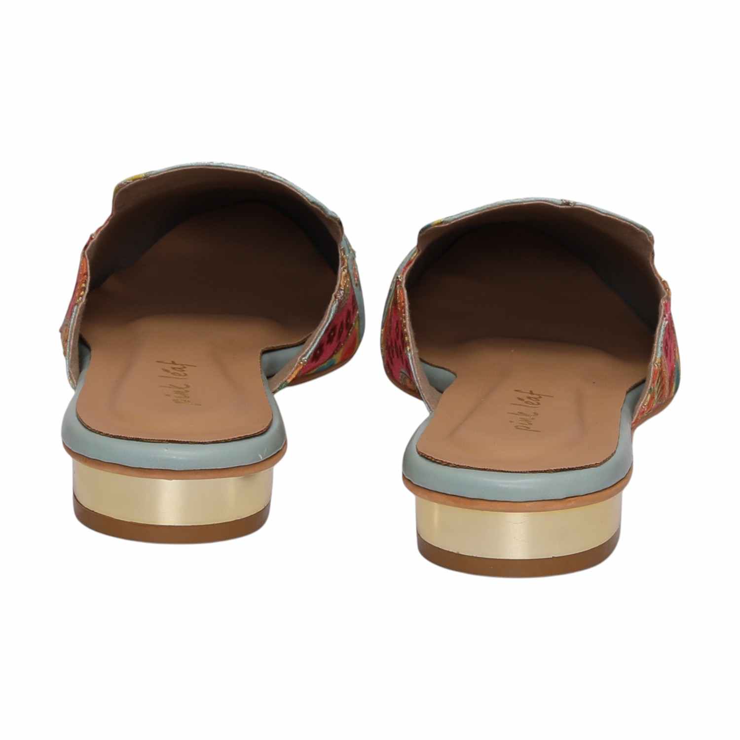 Women Indie Blue Printed Mule