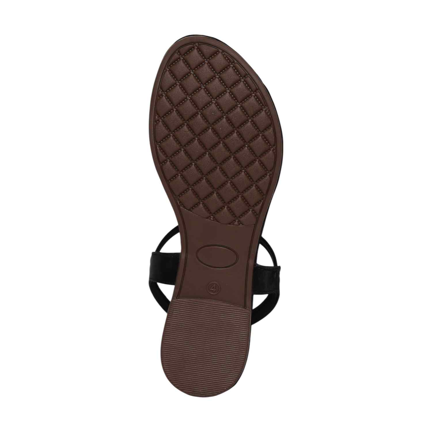 Women Black Sparkle Ankle Strap Flats