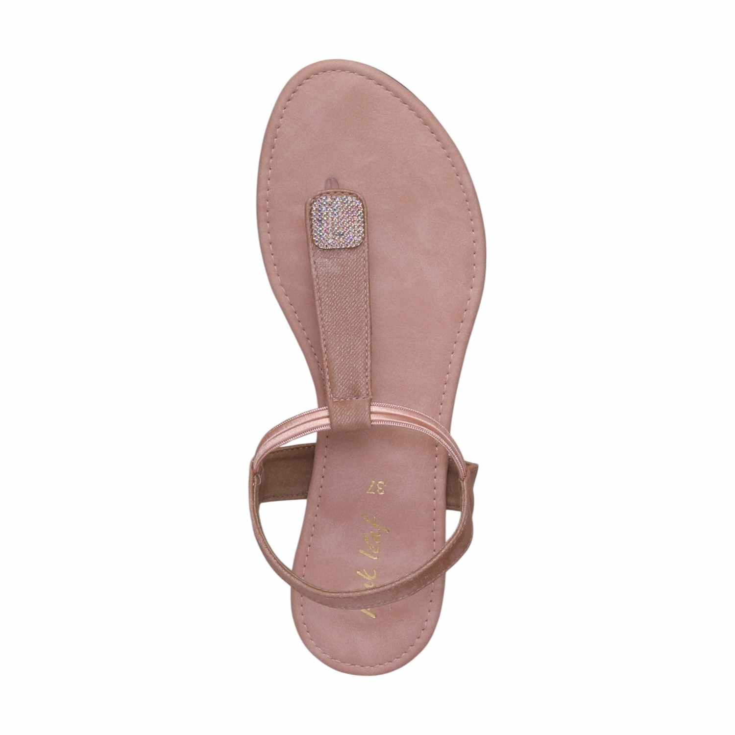 Women Dusty Rose Sparkle Ankle Strap Flats
