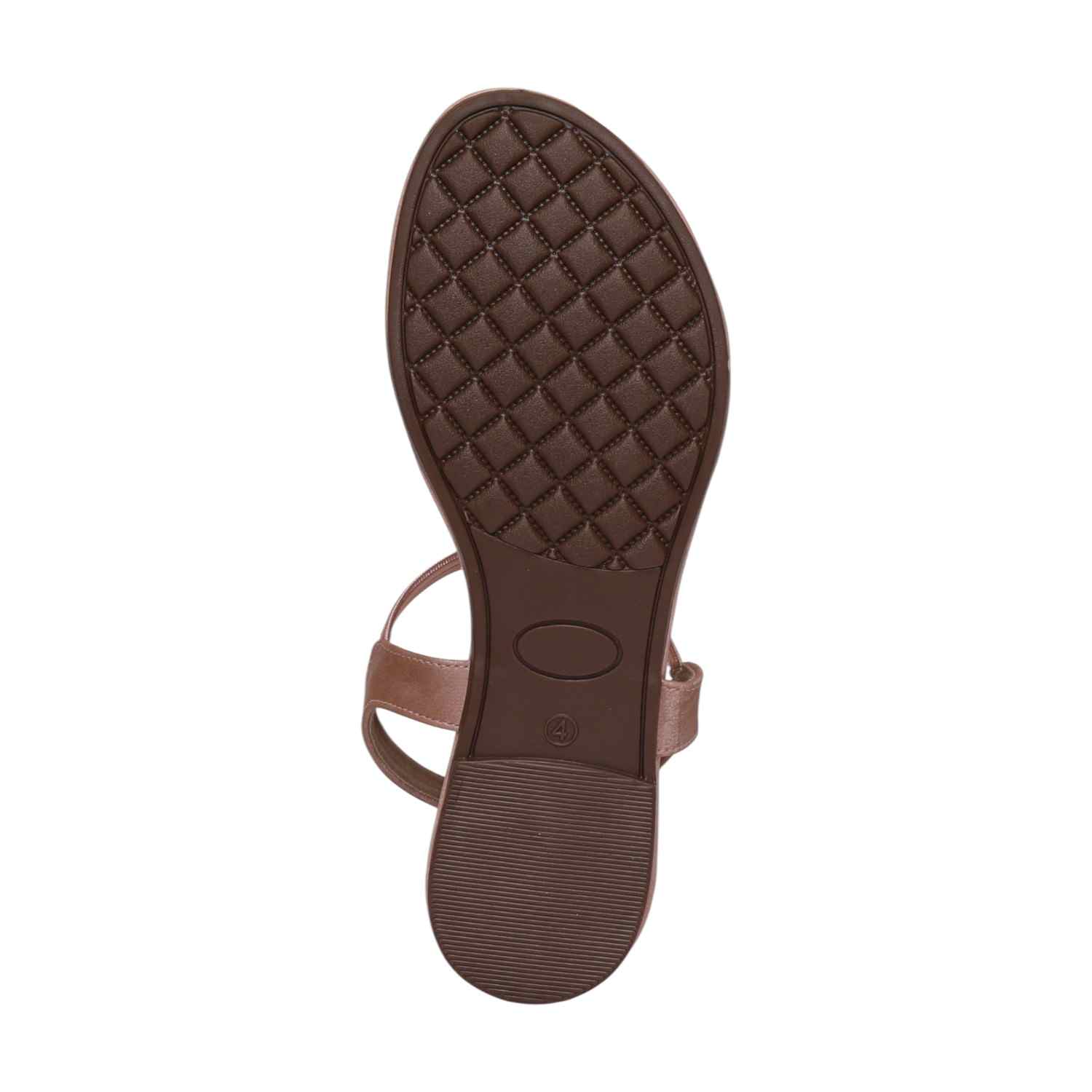 Women Dusty Rose Sparkle Ankle Strap Flats