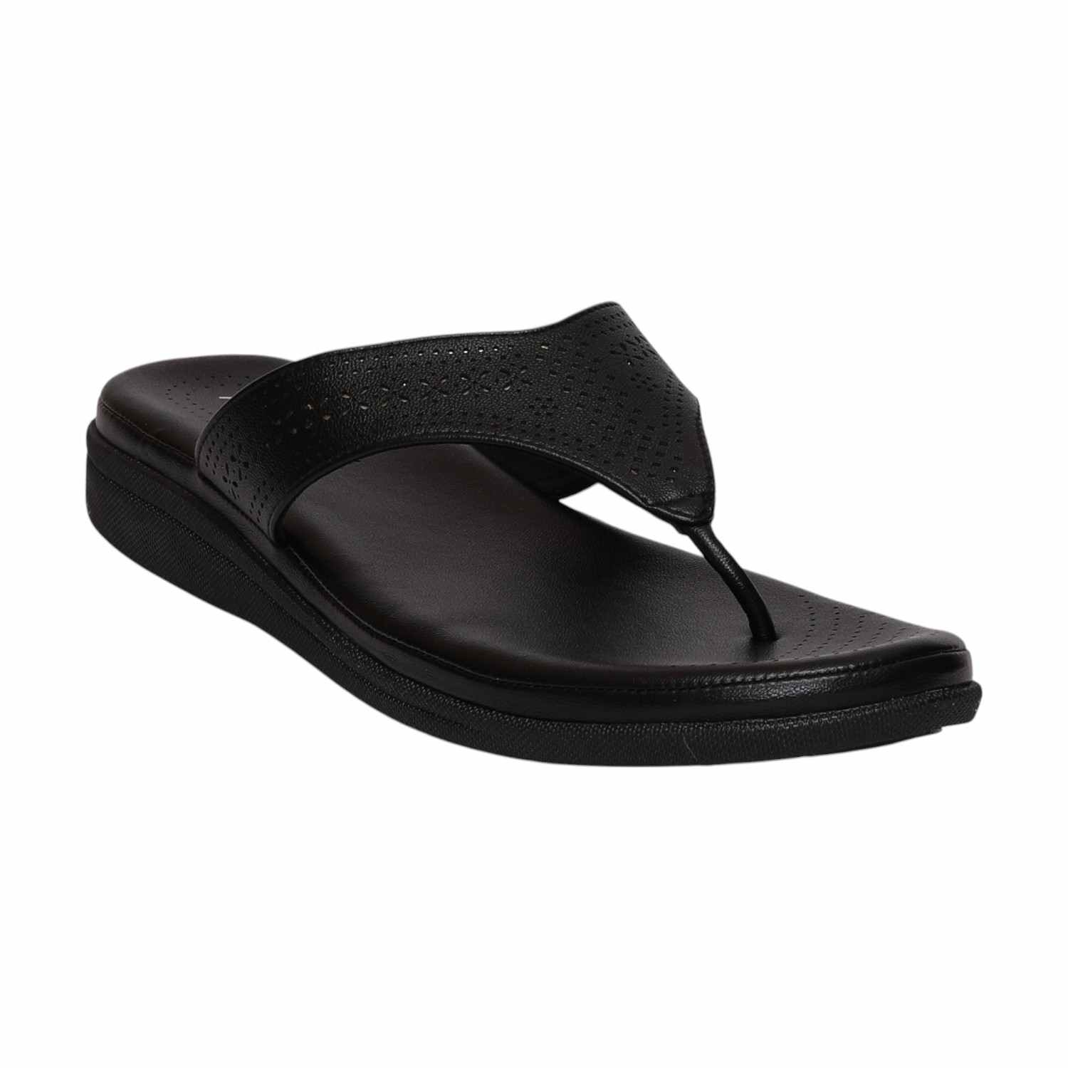 Women Black Thong Fashion Flat