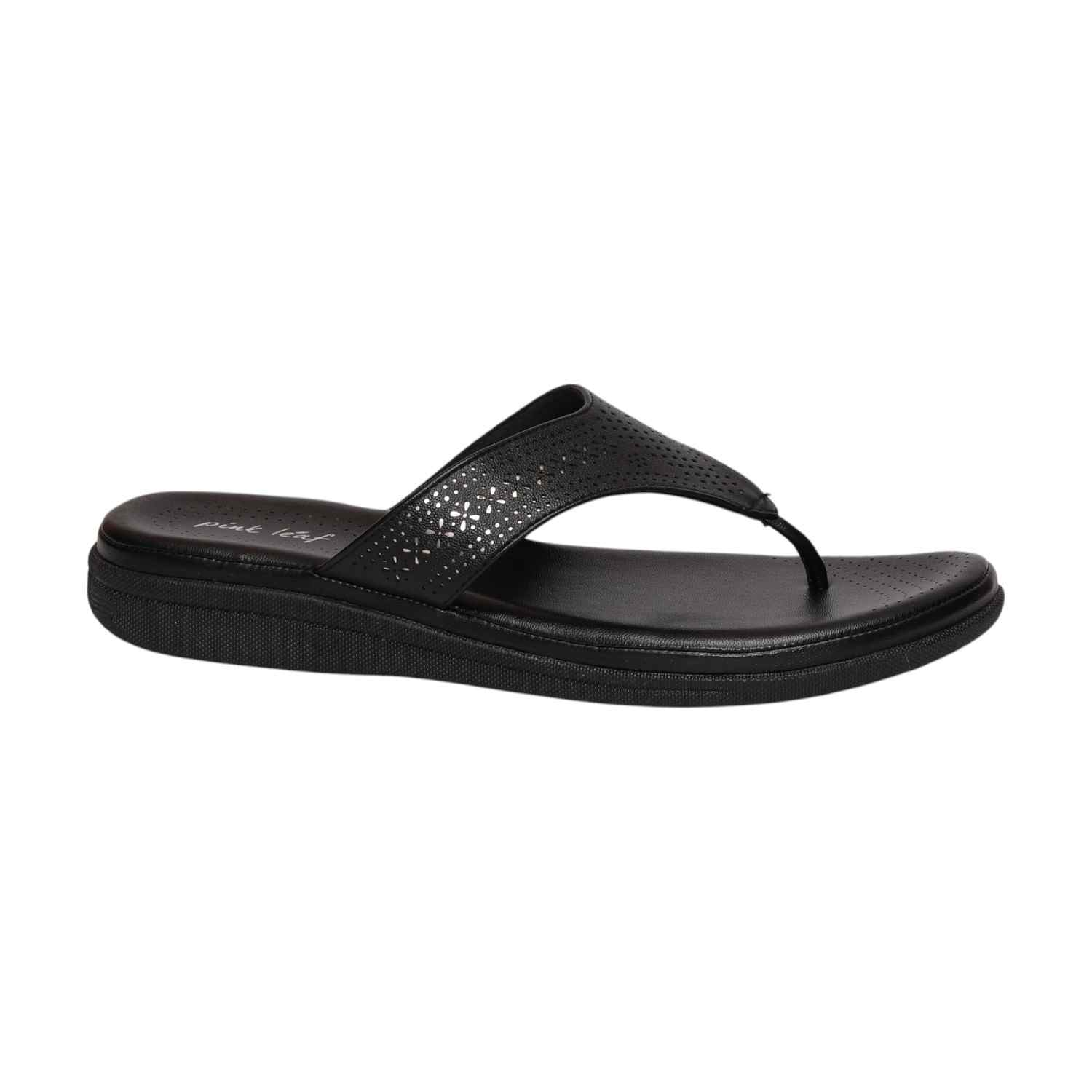 Women Black Thong Fashion Flat