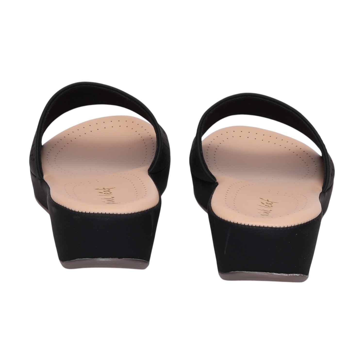 Women Black Slides Fashion Flat