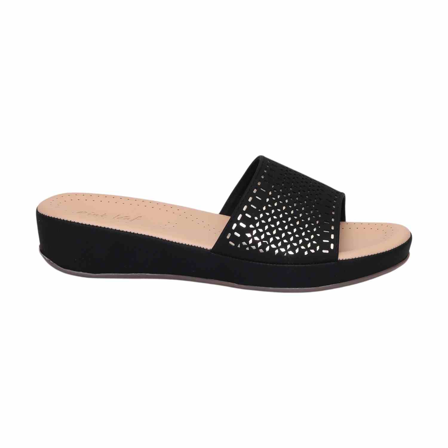 Women Black Slides Fashion Flat