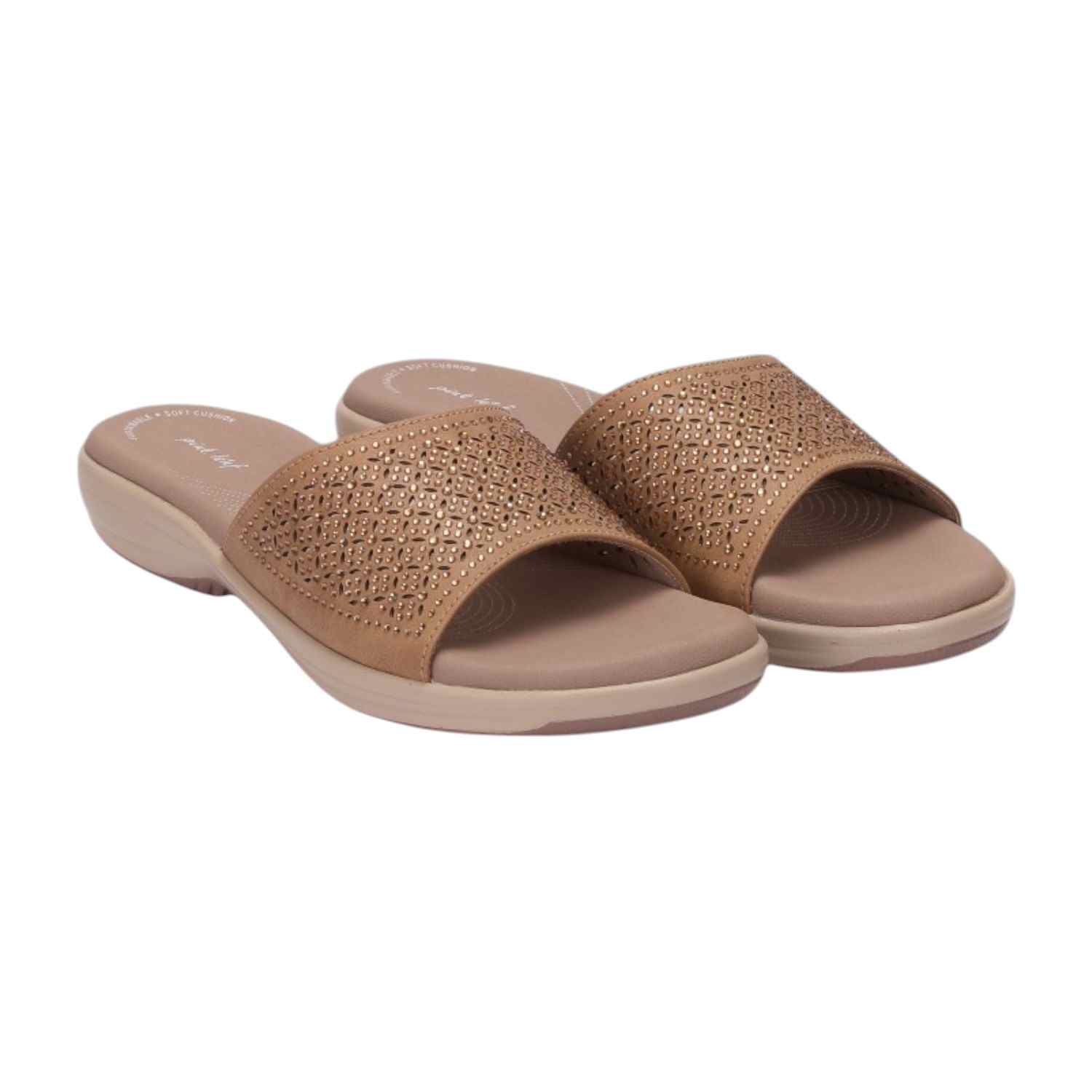 Women Beige Slider Fashion Flat