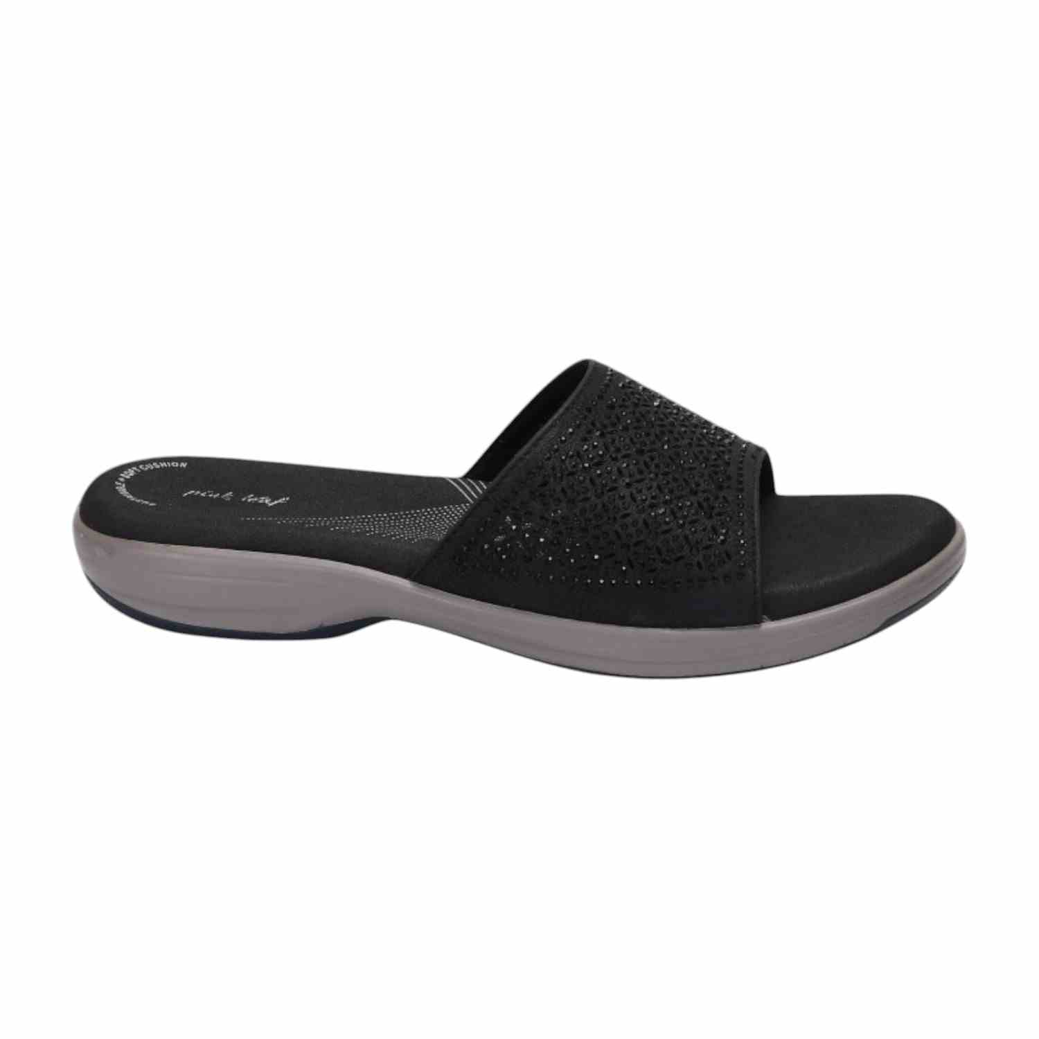 Women Black Slider Fashion Flat