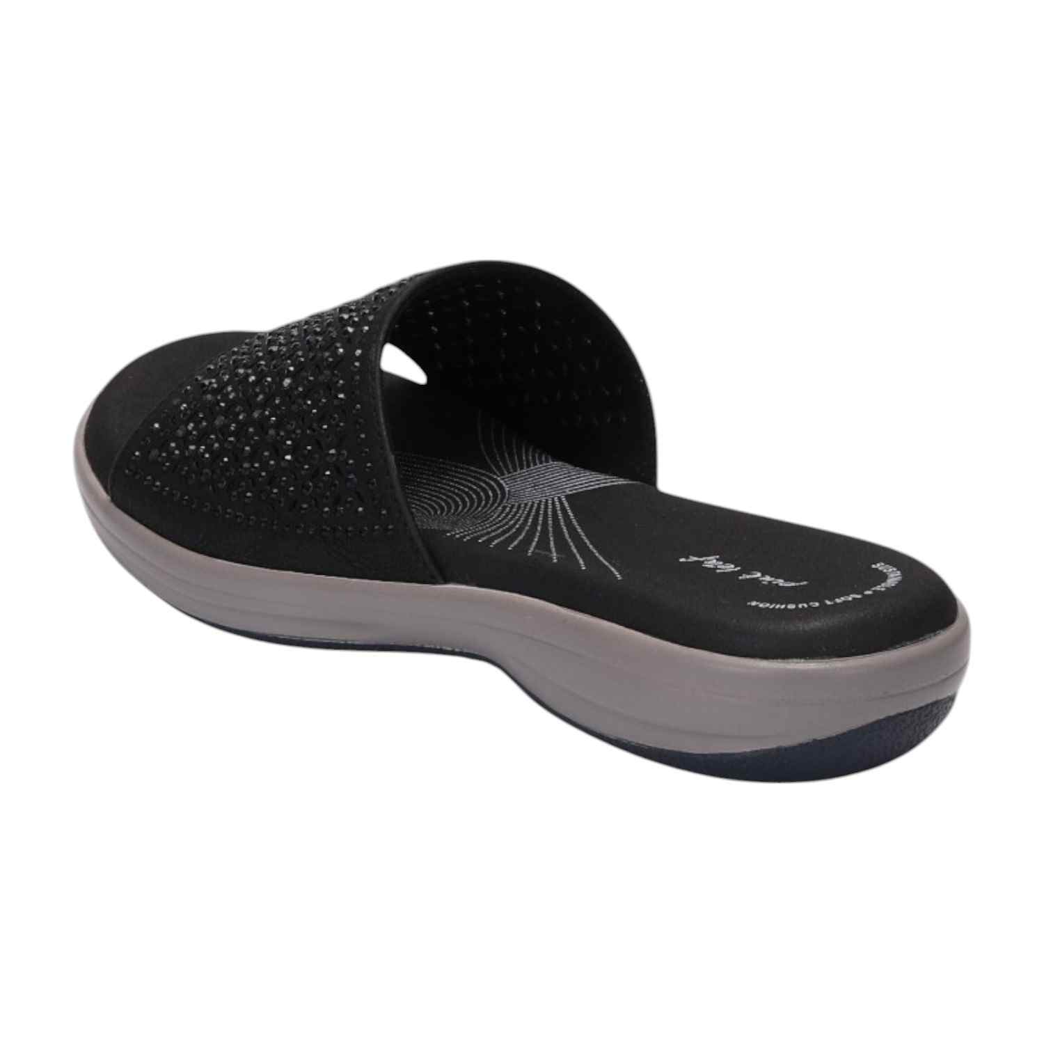 Women Black Slider Fashion Flat