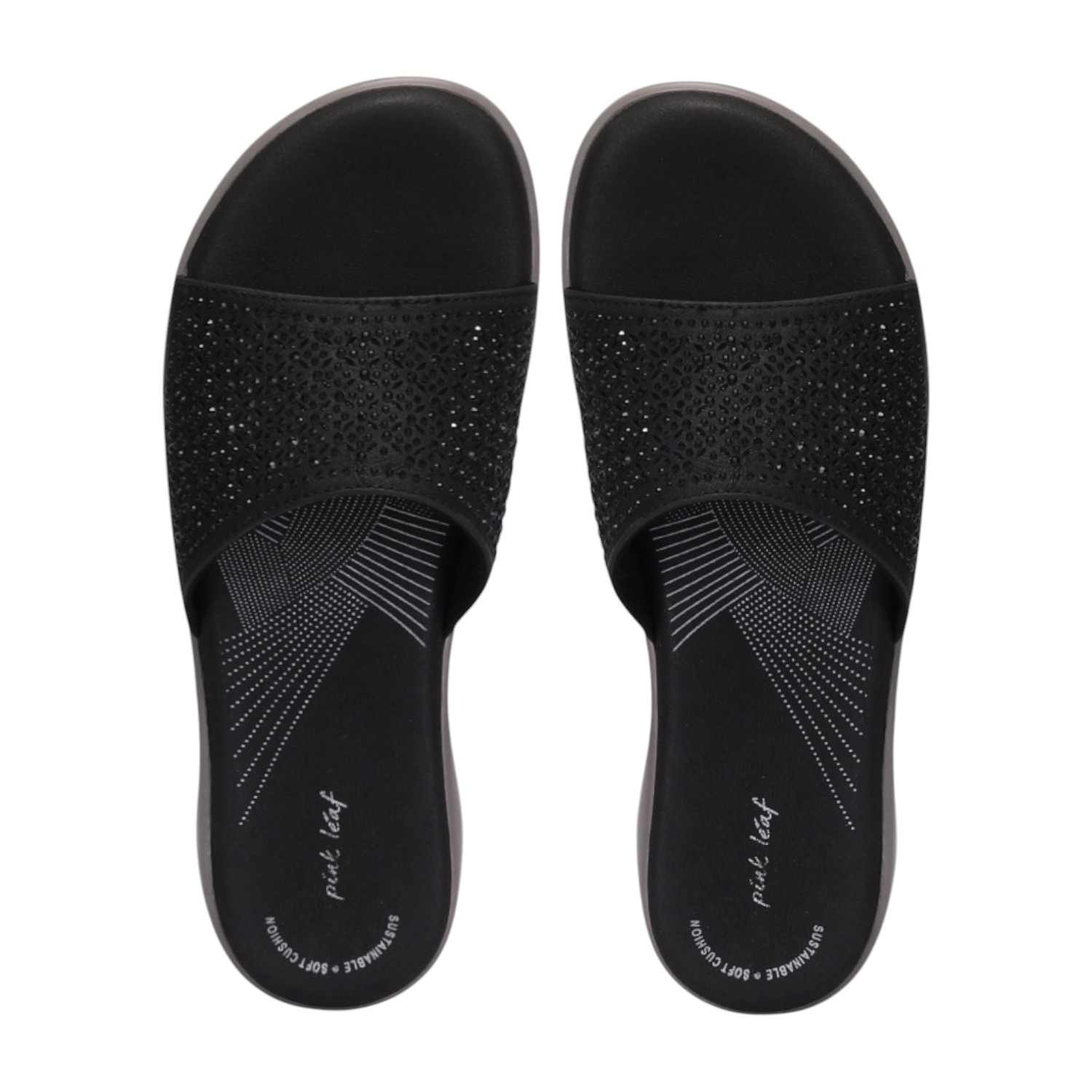 Women Black Slider Fashion Flat
