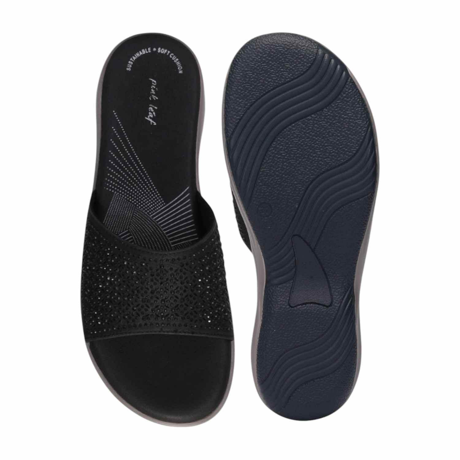 Women Black Slider Fashion Flat