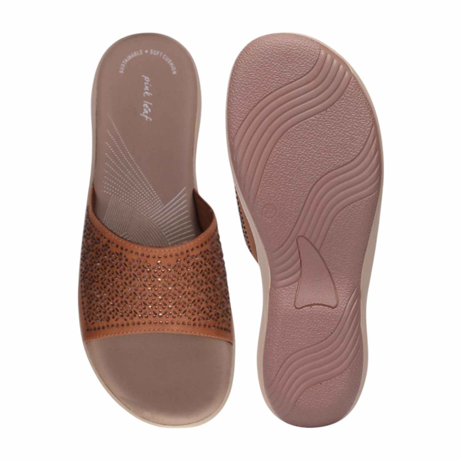 Women Tan Slider Fashion Flat