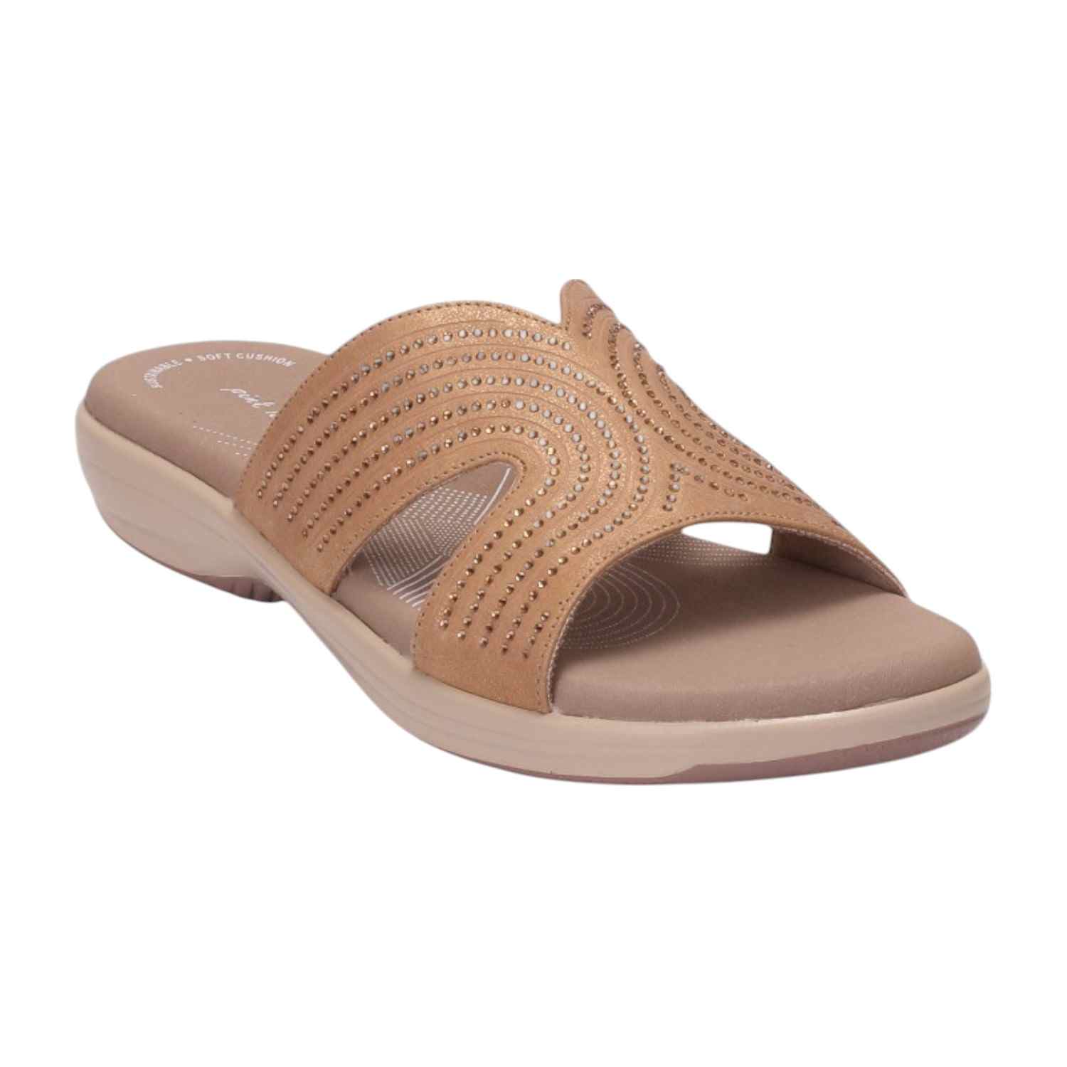 Women Womens Beige Crystal embellished Sandals