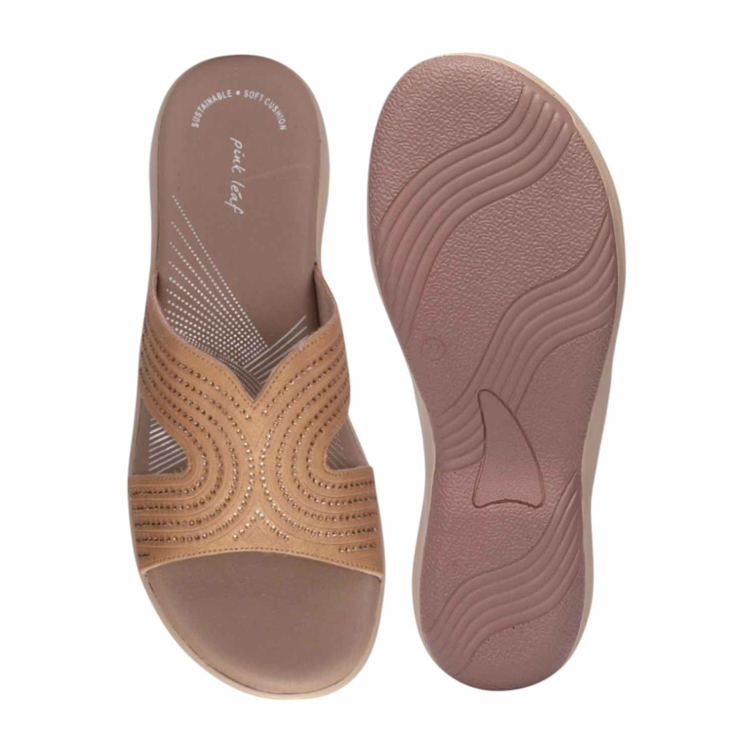 Women Womens Beige Crystal embellished Sandals