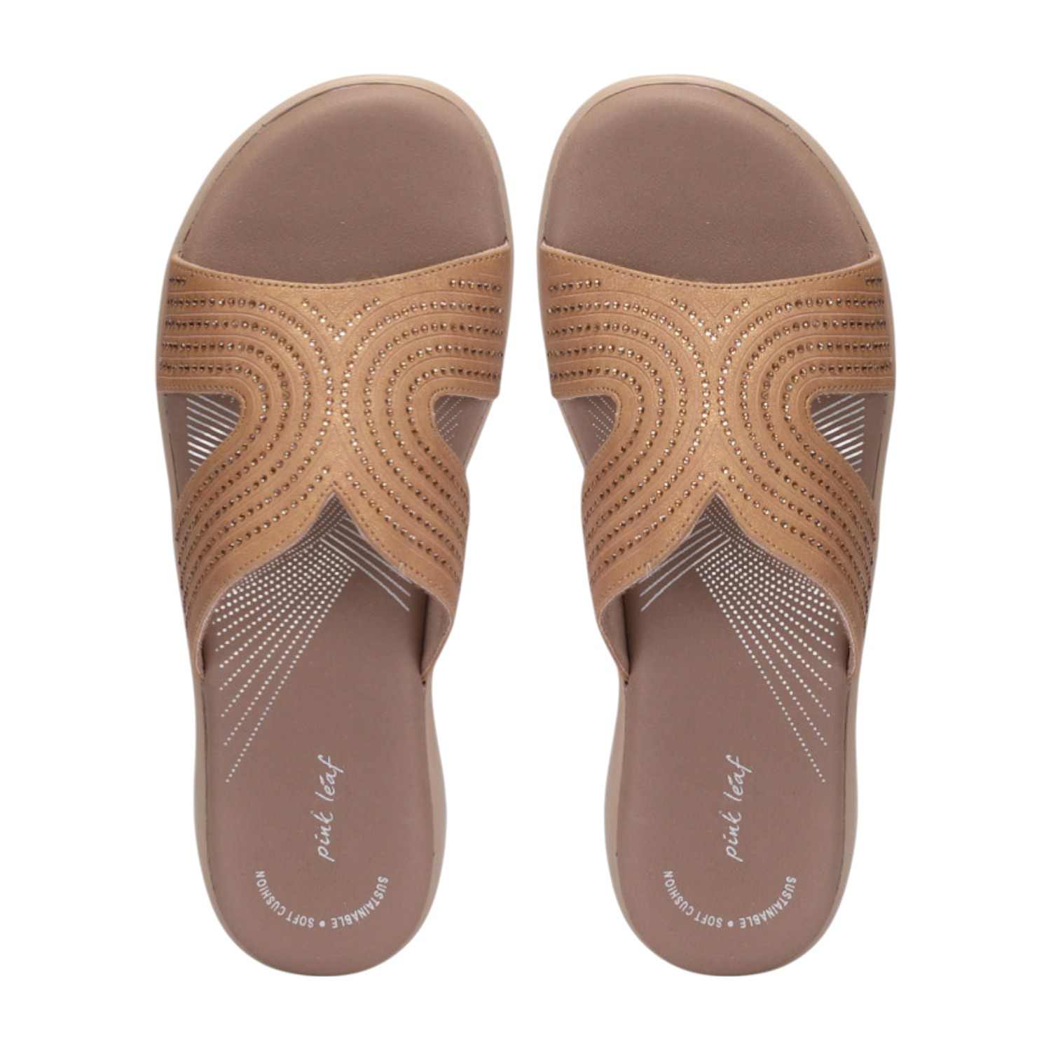 Women Womens Beige Crystal embellished Sandals