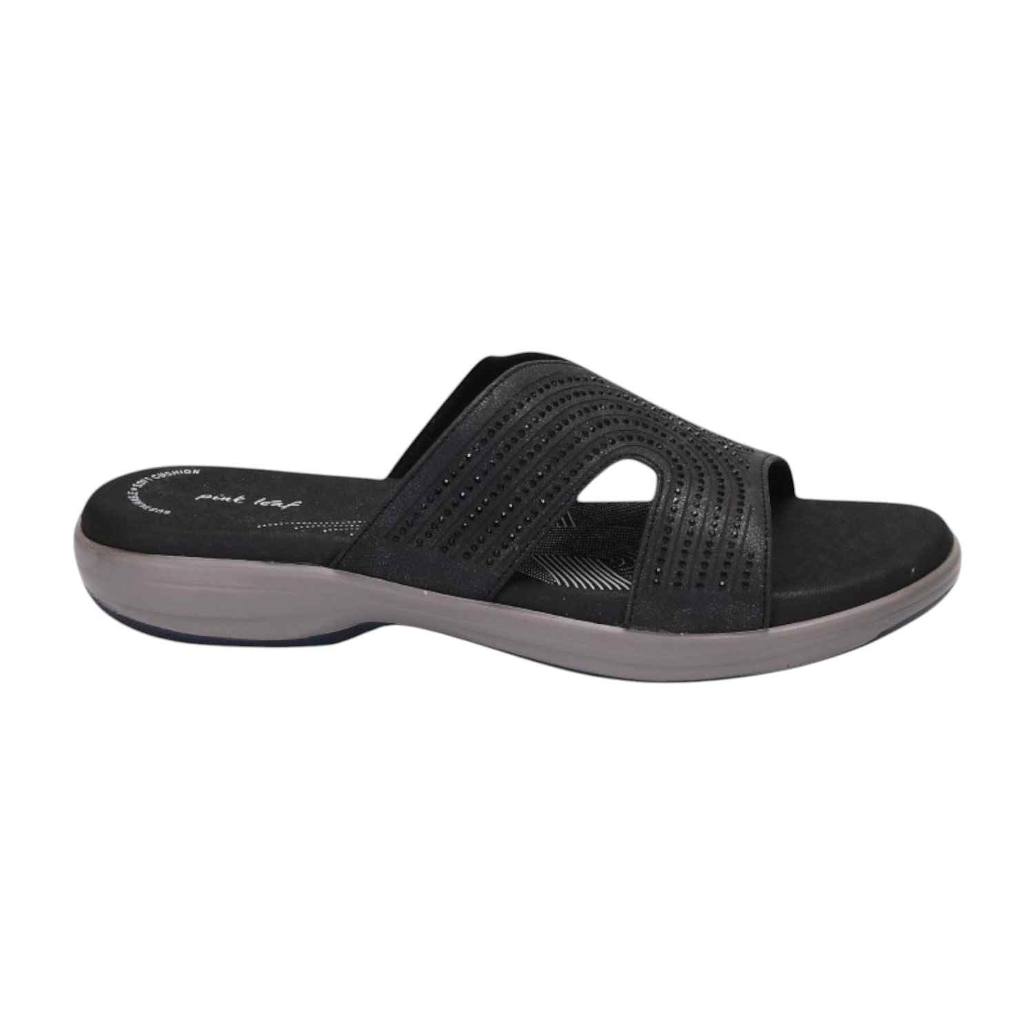 Women Black Crystal embellished Sandals