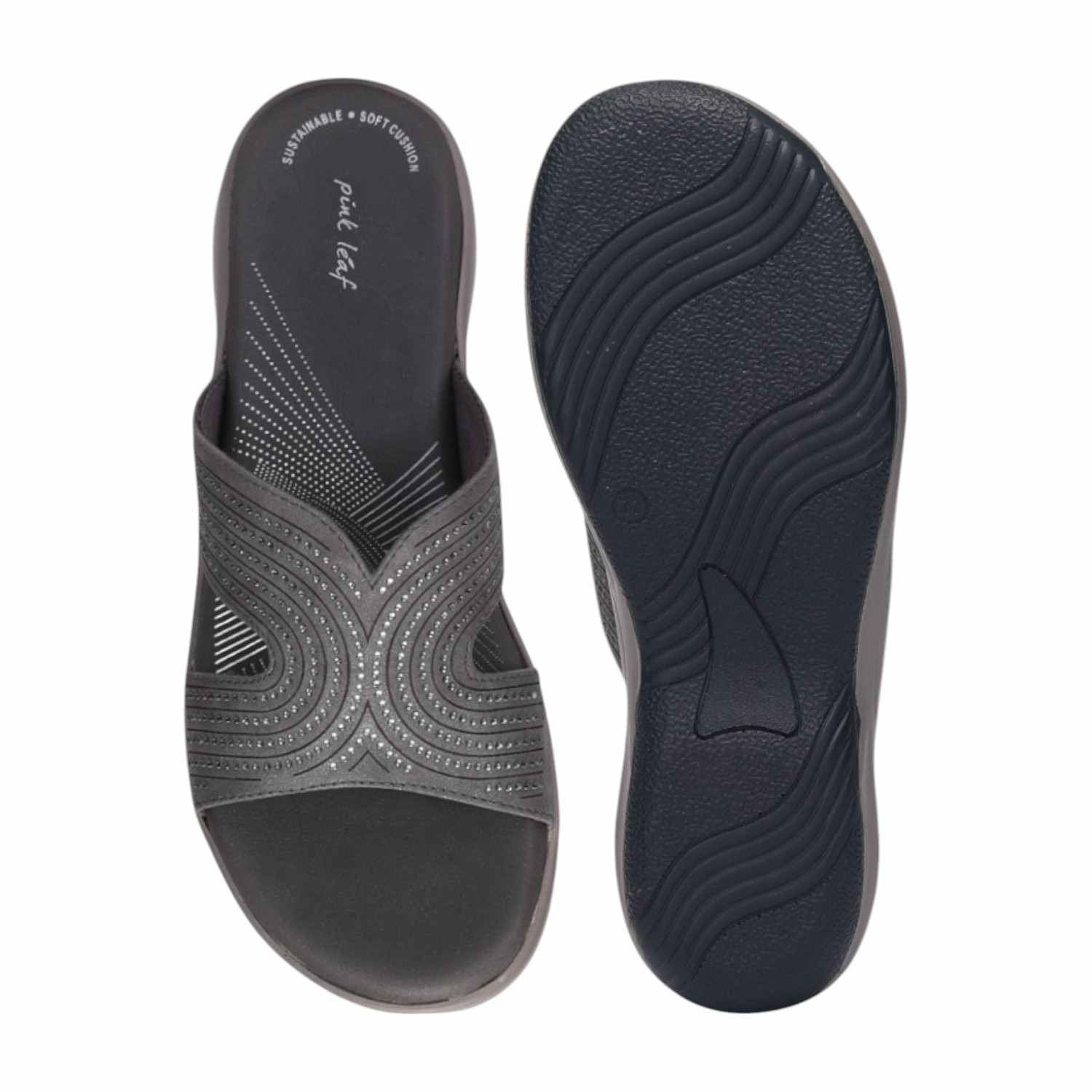 Women Grey Slider Fashion Flat