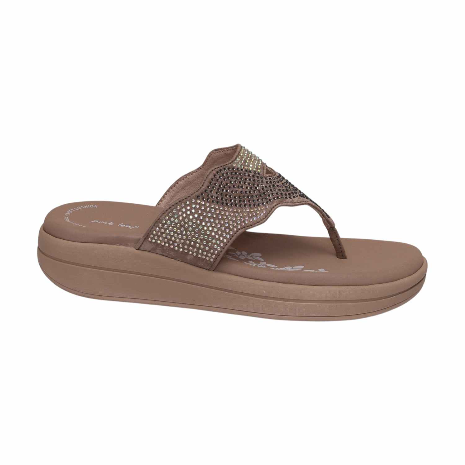 Women Chiku Wedges With Rhinestone Embellishments