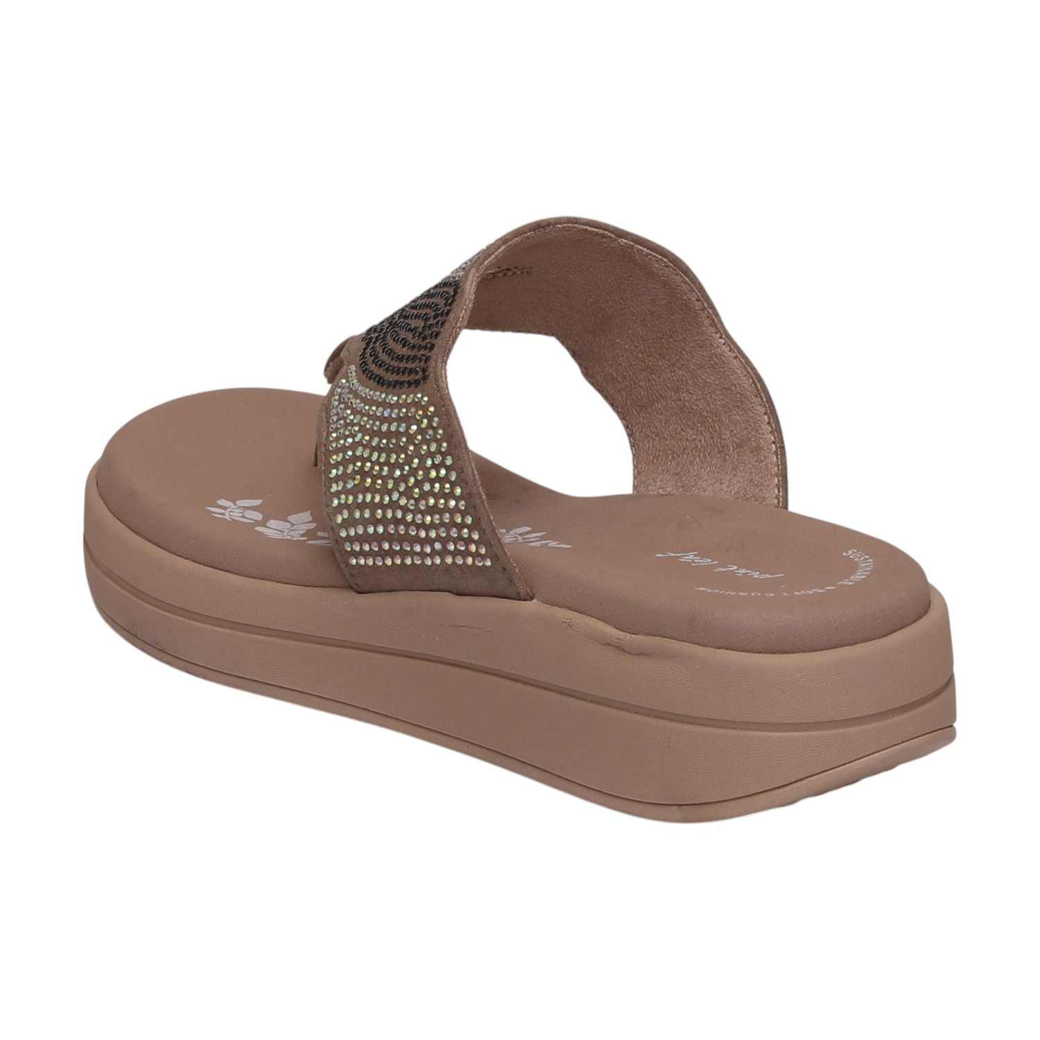 Women Chiku Wedges With Rhinestone Embellishments