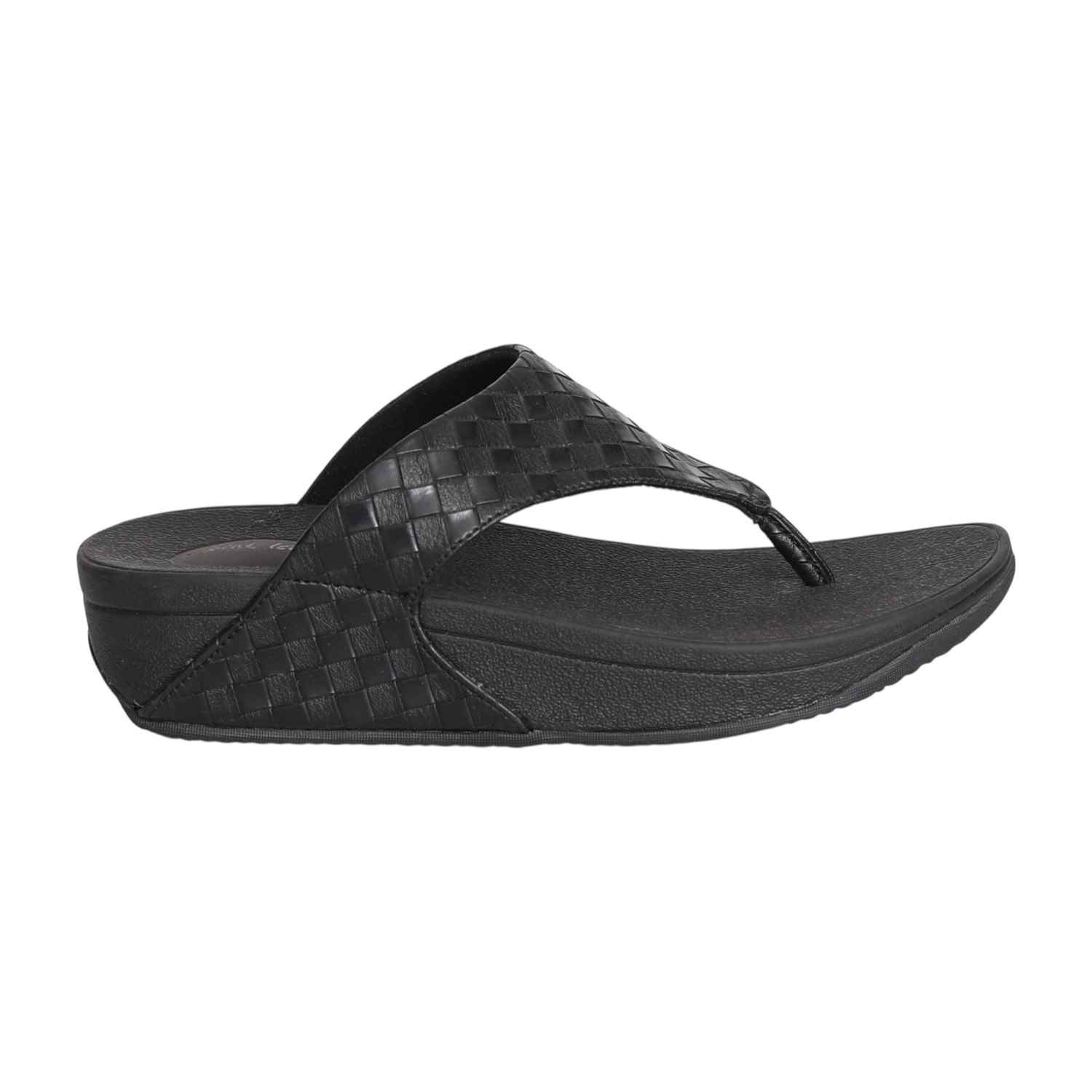 Women Textured Black Comfort Wedge
