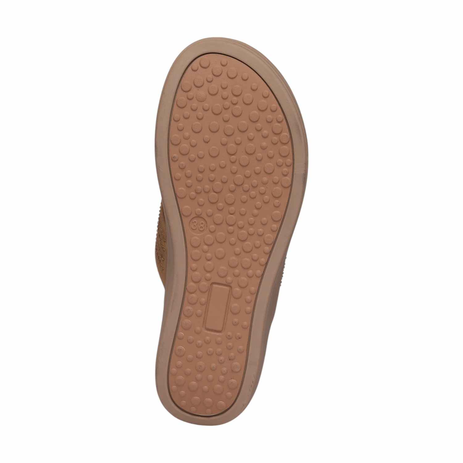 Women Beige Stone Embellished Wedges