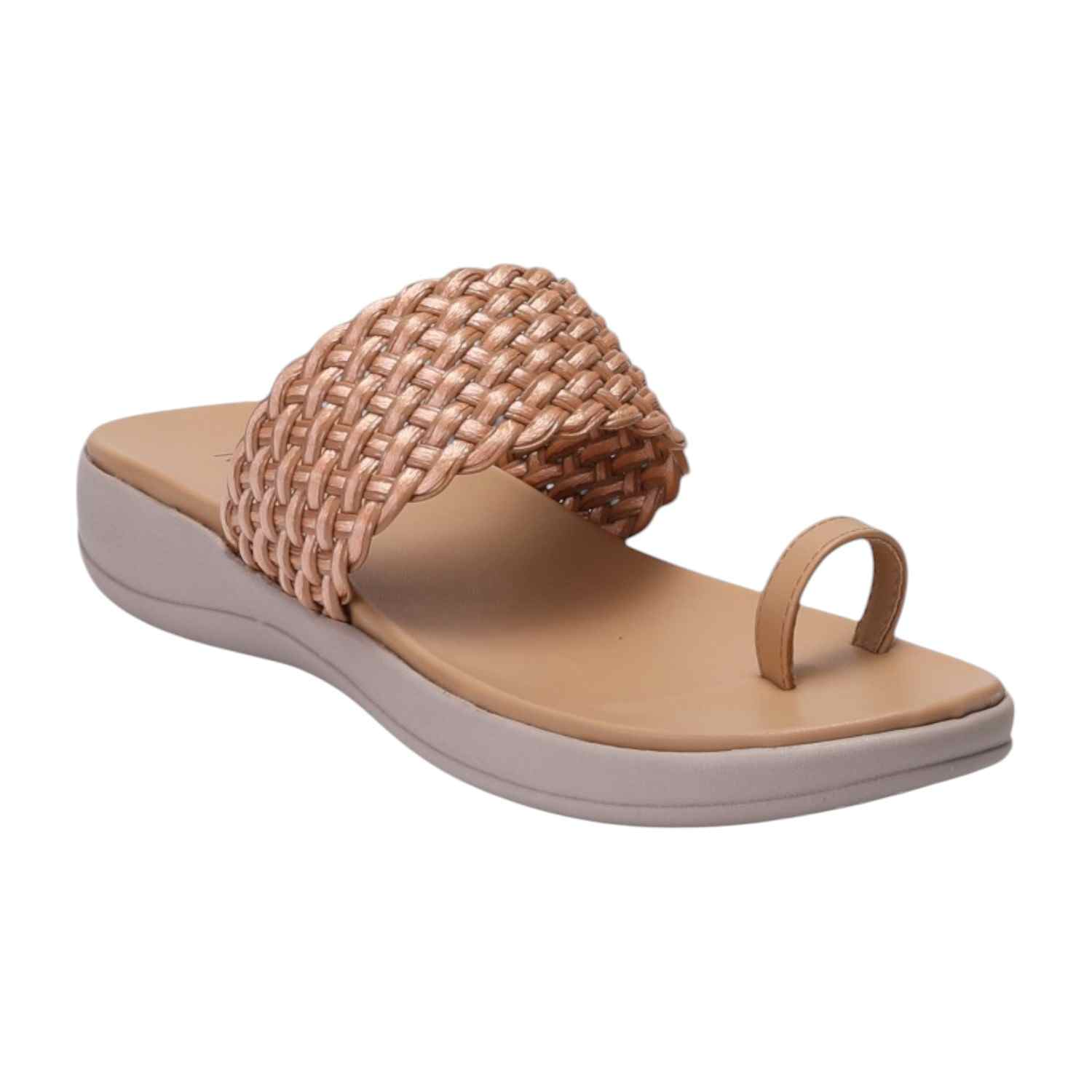 Women Beige Wedges Casual Flat