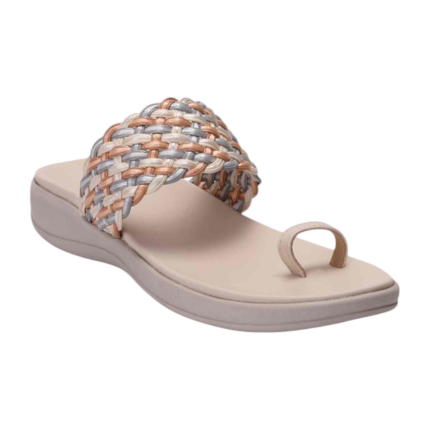 Women Cream Wedges Casual Flat