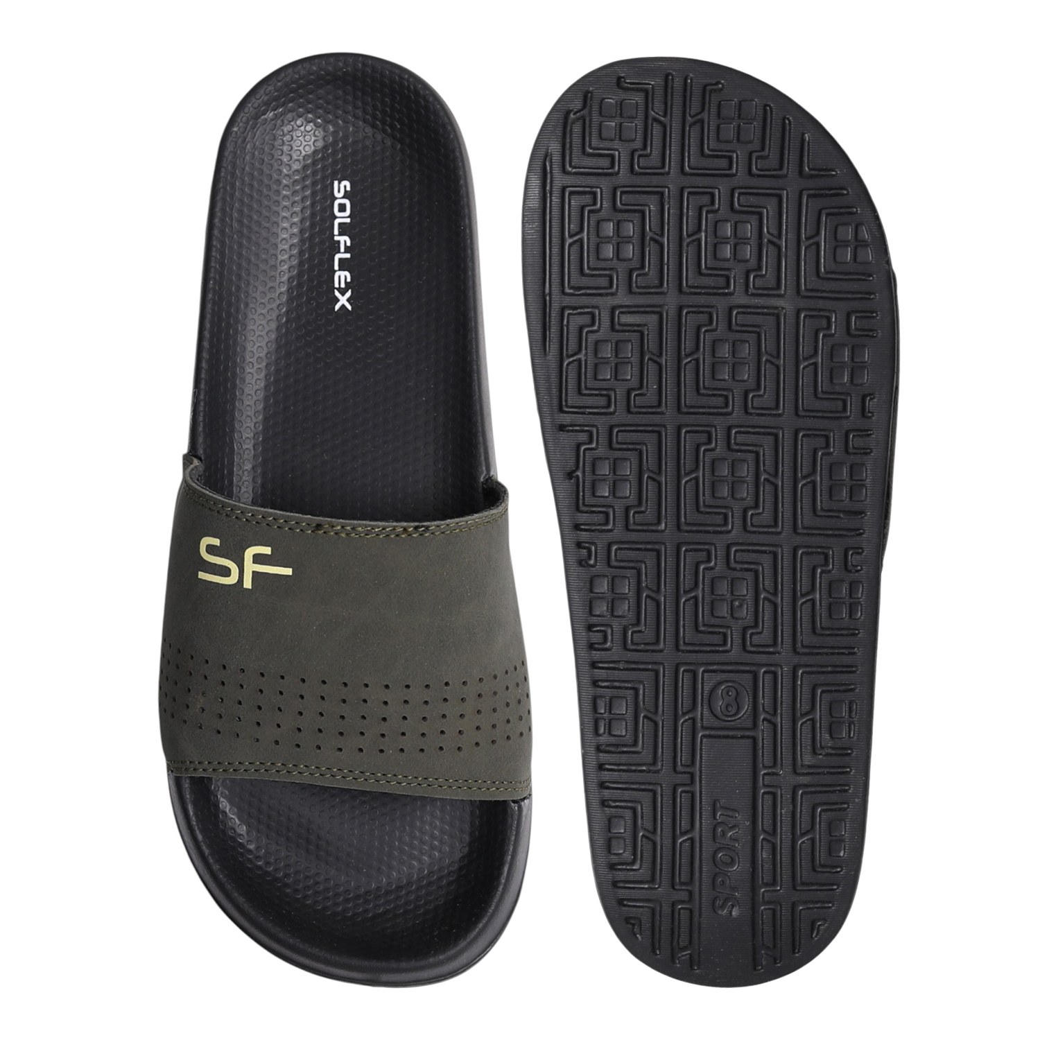 Men Olive Urban Sliders