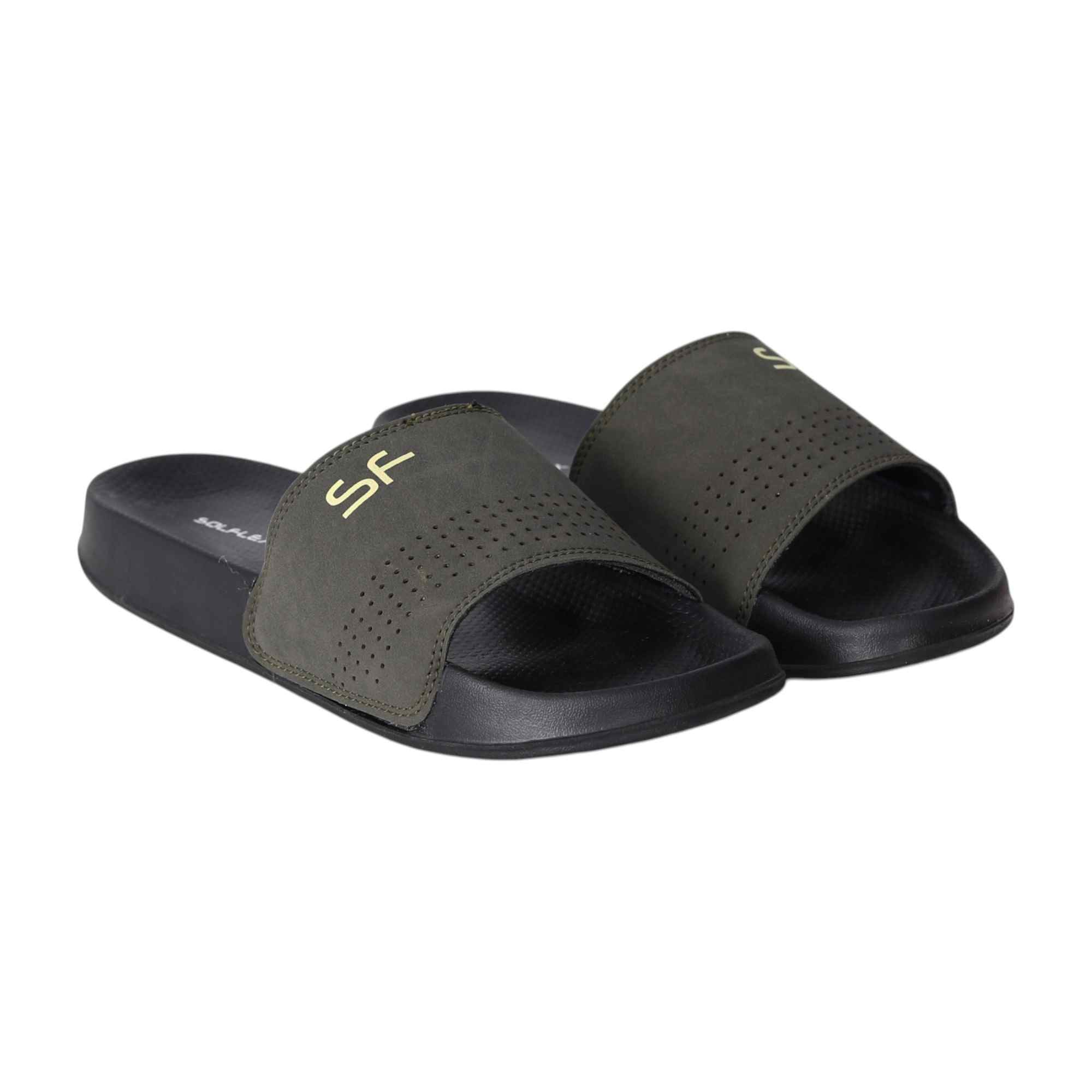 Men Olive Urban Sliders